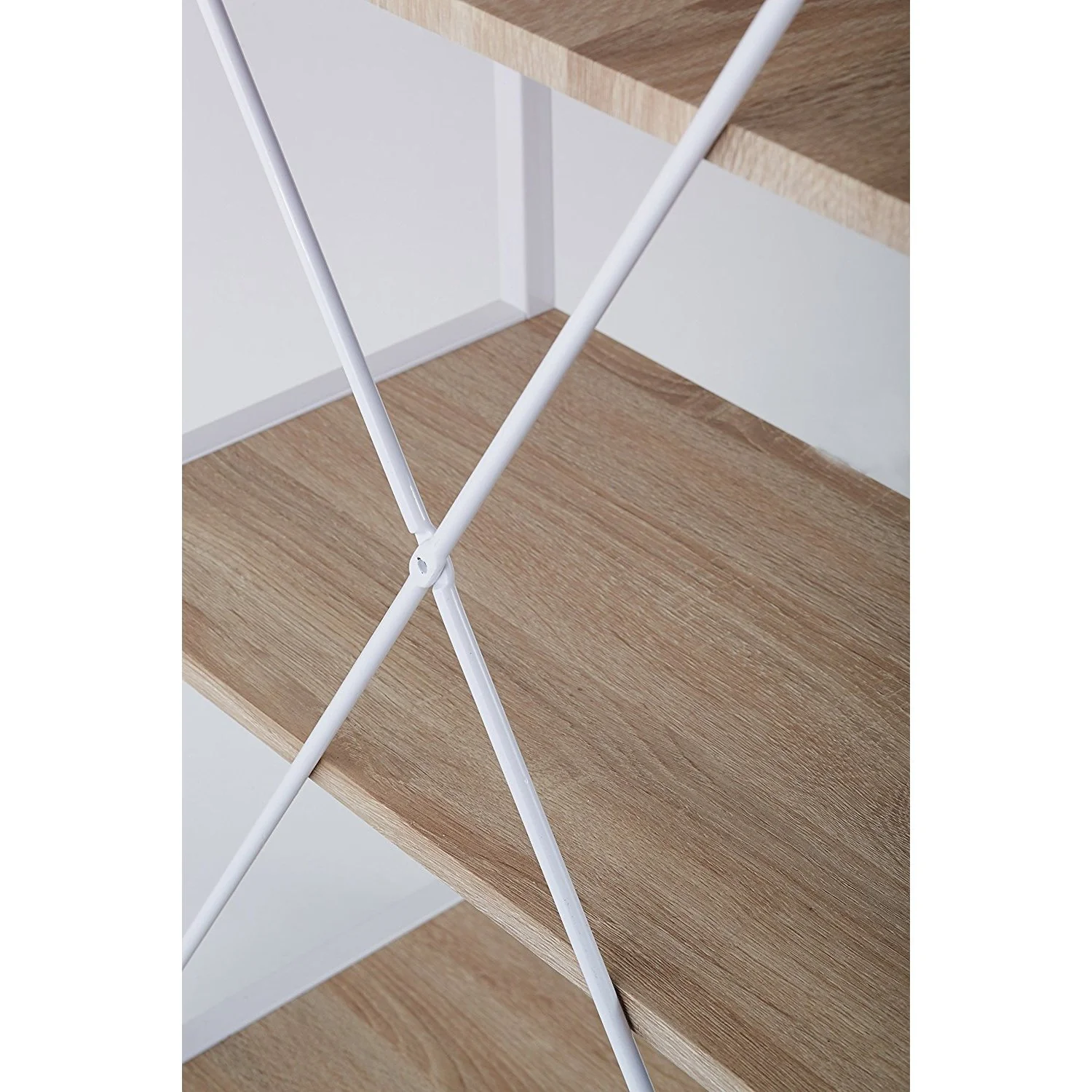 4-Tier Shelves Computer Workstation Desk, Natural Colour - Image 7