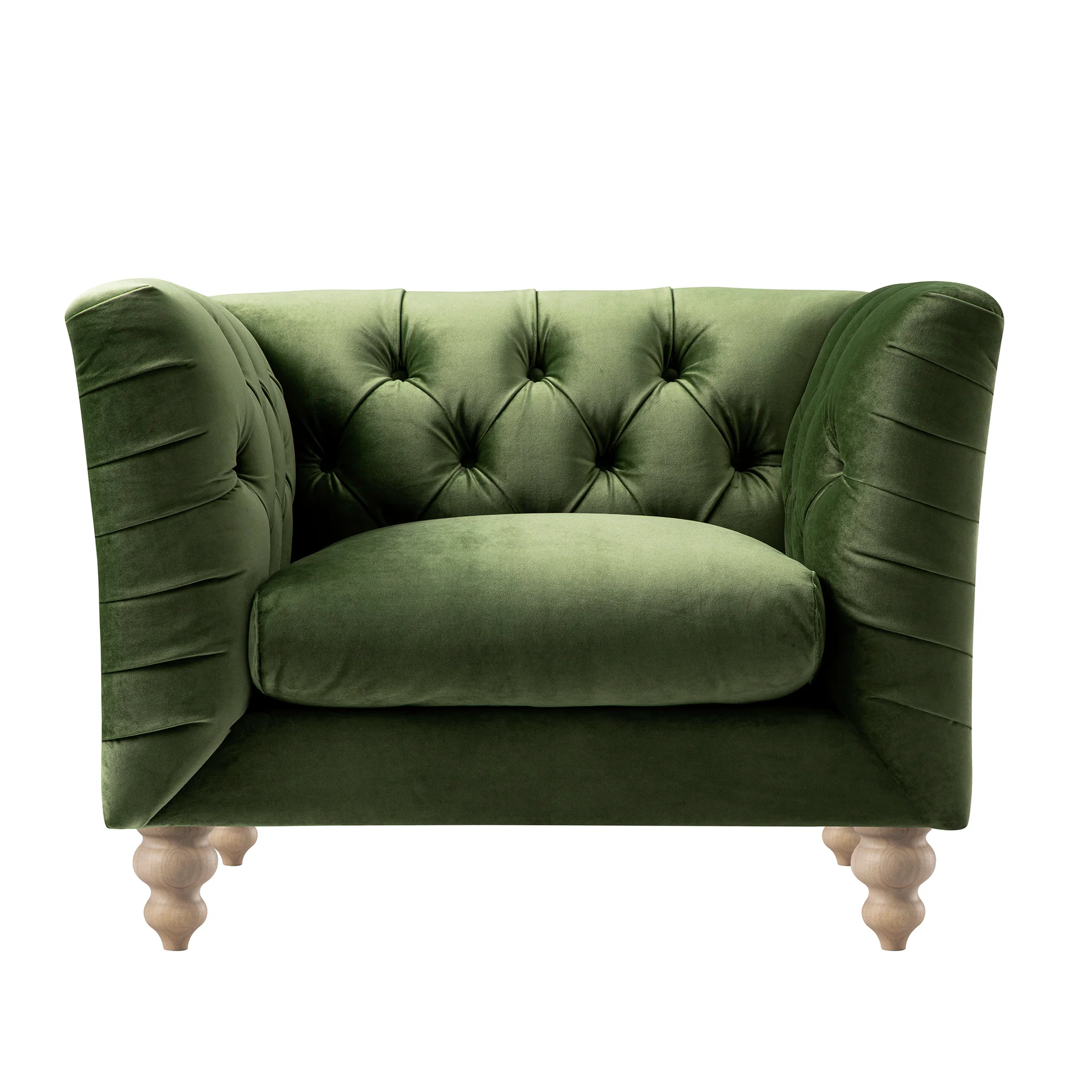 Ashby Chesterfield Armchair, Fern Green Velvet - Image 10