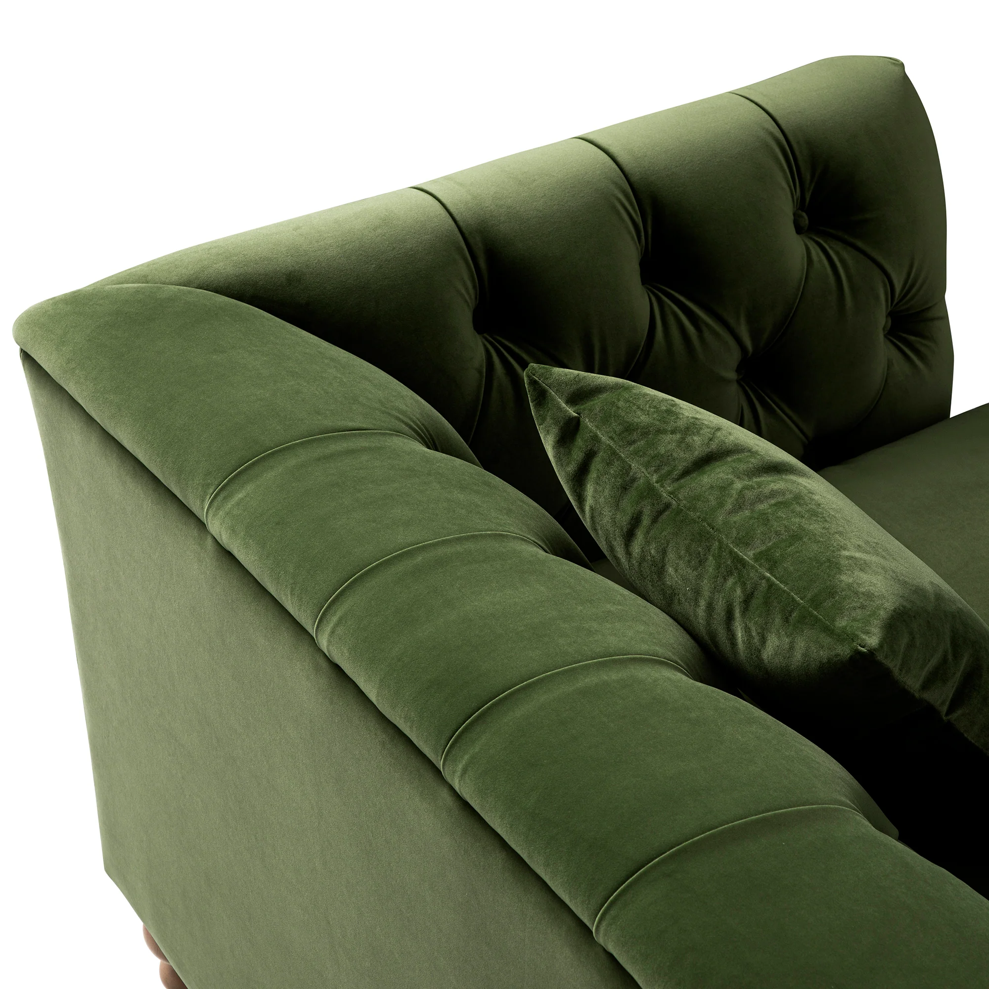 Ashby Chesterfield Armchair, Fern Green Velvet - Image 16