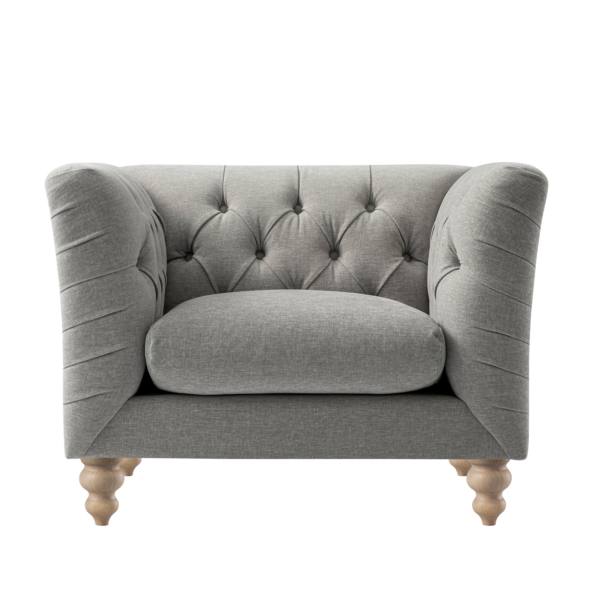 Ashby Chesterfield Armchair, Mist Grey Chenille - Image 11