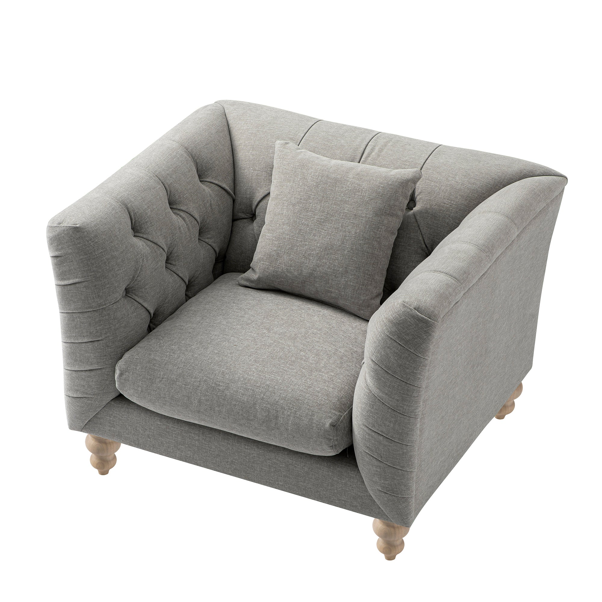 Ashby Chesterfield Armchair, Mist Grey Chenille - Image 12