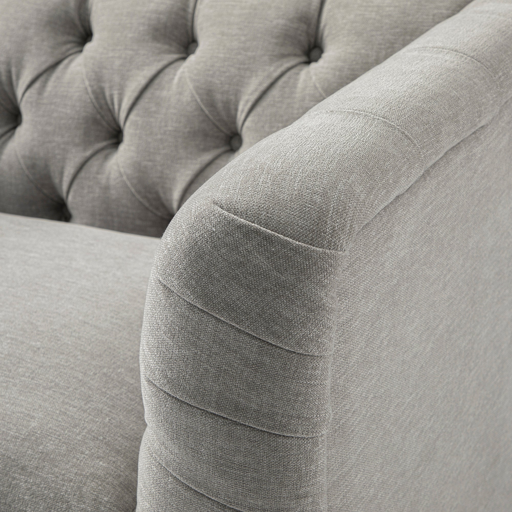 Ashby Chesterfield Armchair, Mist Grey Chenille - Image 17
