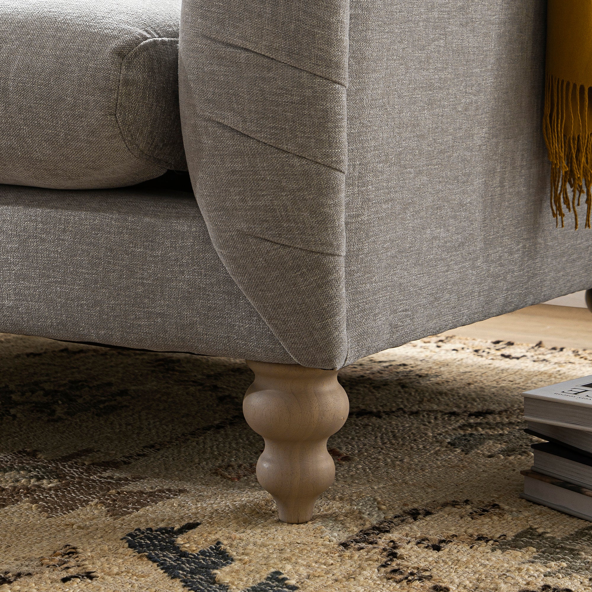 Ashby Chesterfield Armchair, Mist Grey Chenille - Image 7