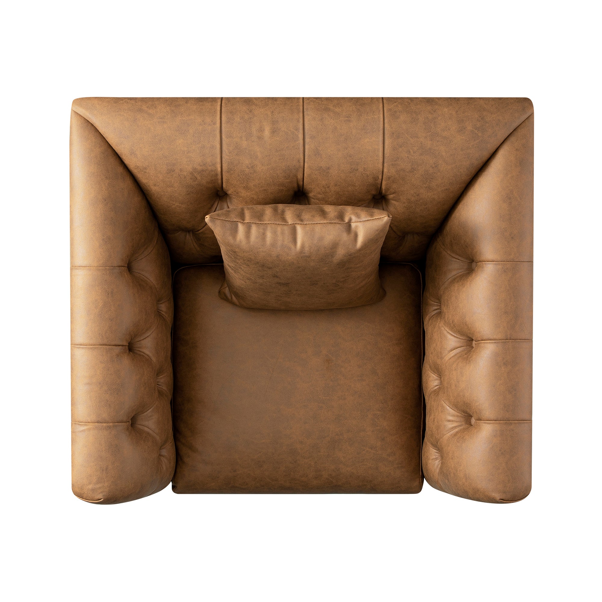Ashby Chesterfield Armchair, Tan Faux Leather - Image 12