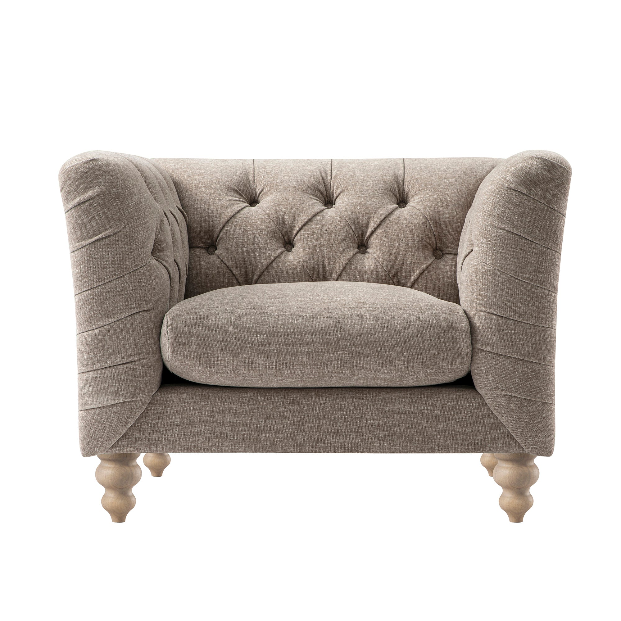 Ashby Chesterfield Armchair, Taupe Chenille - Image 11