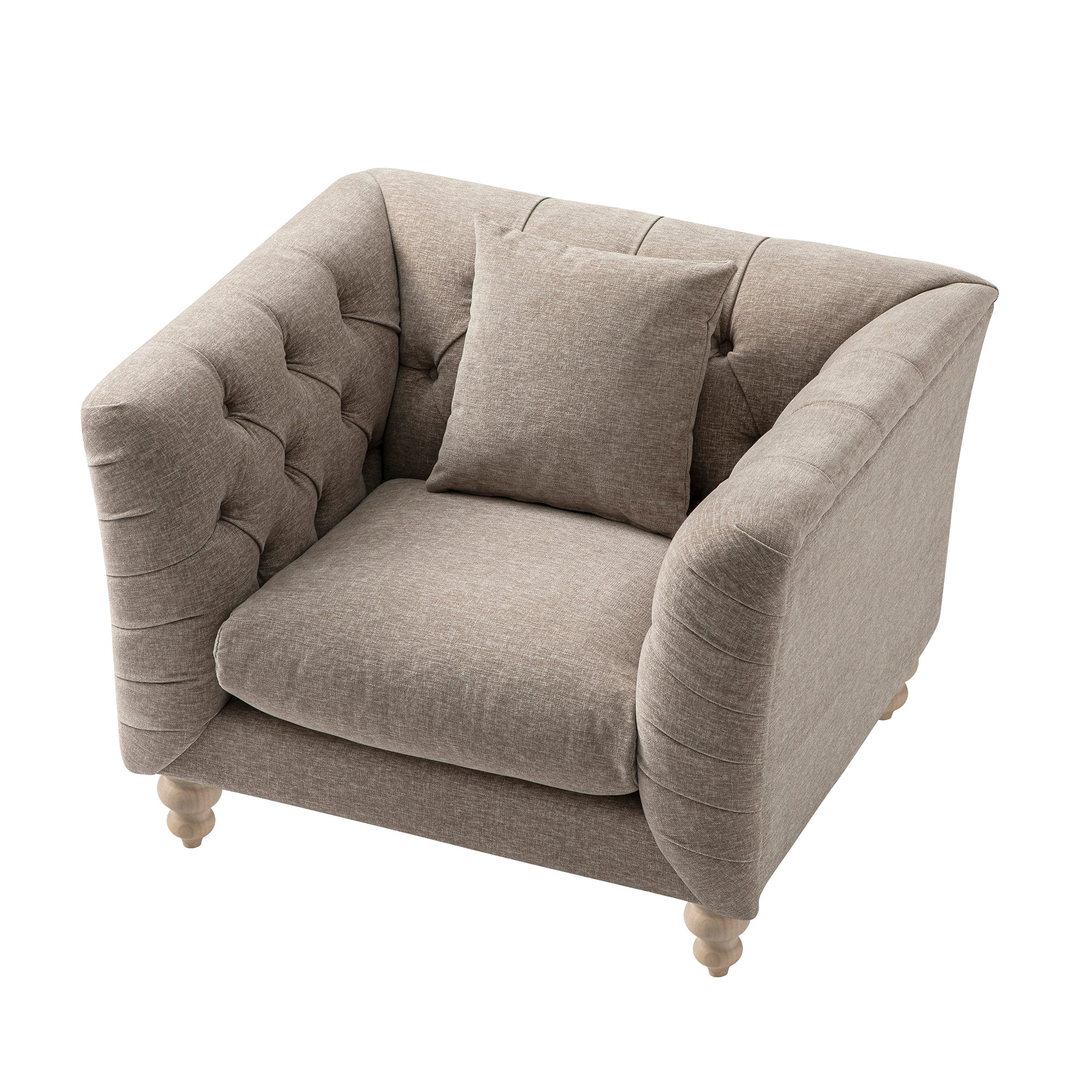 Ashby Chesterfield Armchair, Taupe Chenille - Image 12