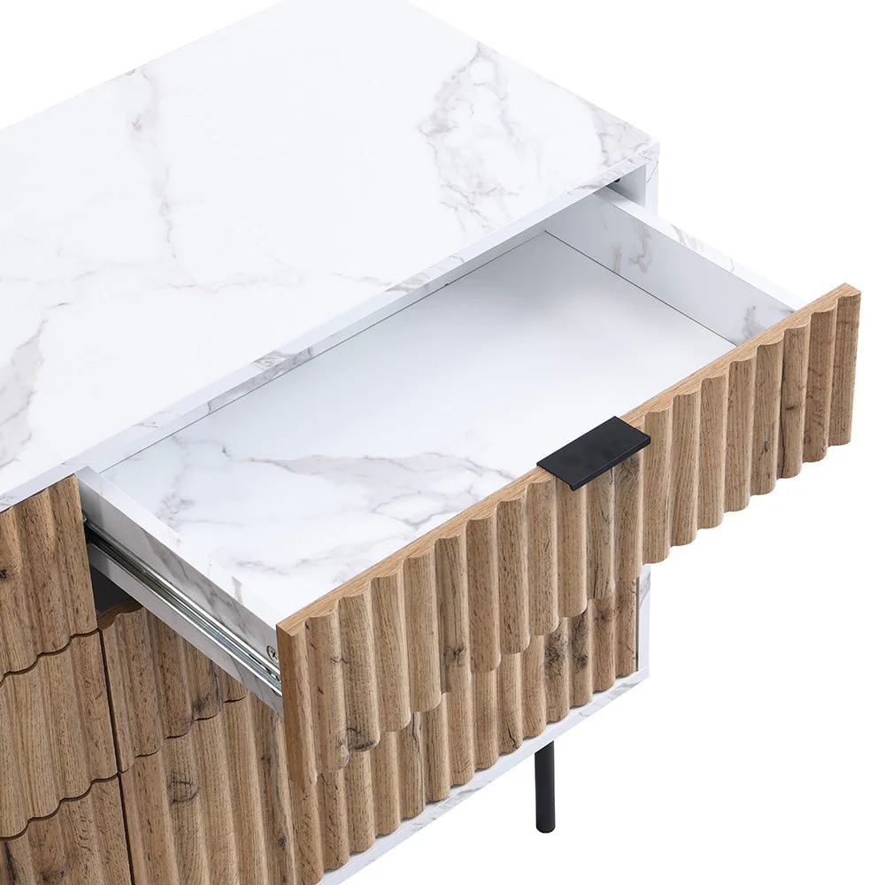 Aspen Oak and Marble Effect 6-Drawer Chest of Drawers - Image 12