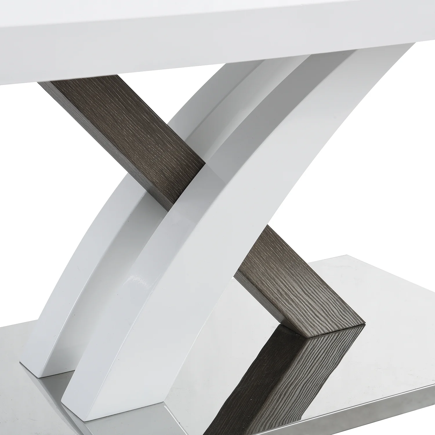 Basel High Gloss White Coffee Table with Stainless Steel Base - Image 6