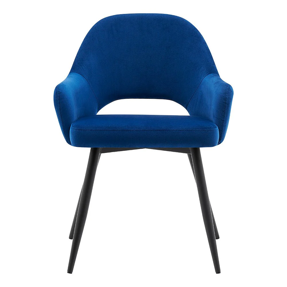 Belvoir Velvet Dining Chair with Metal Legs (Blue Velvet) - Image 5