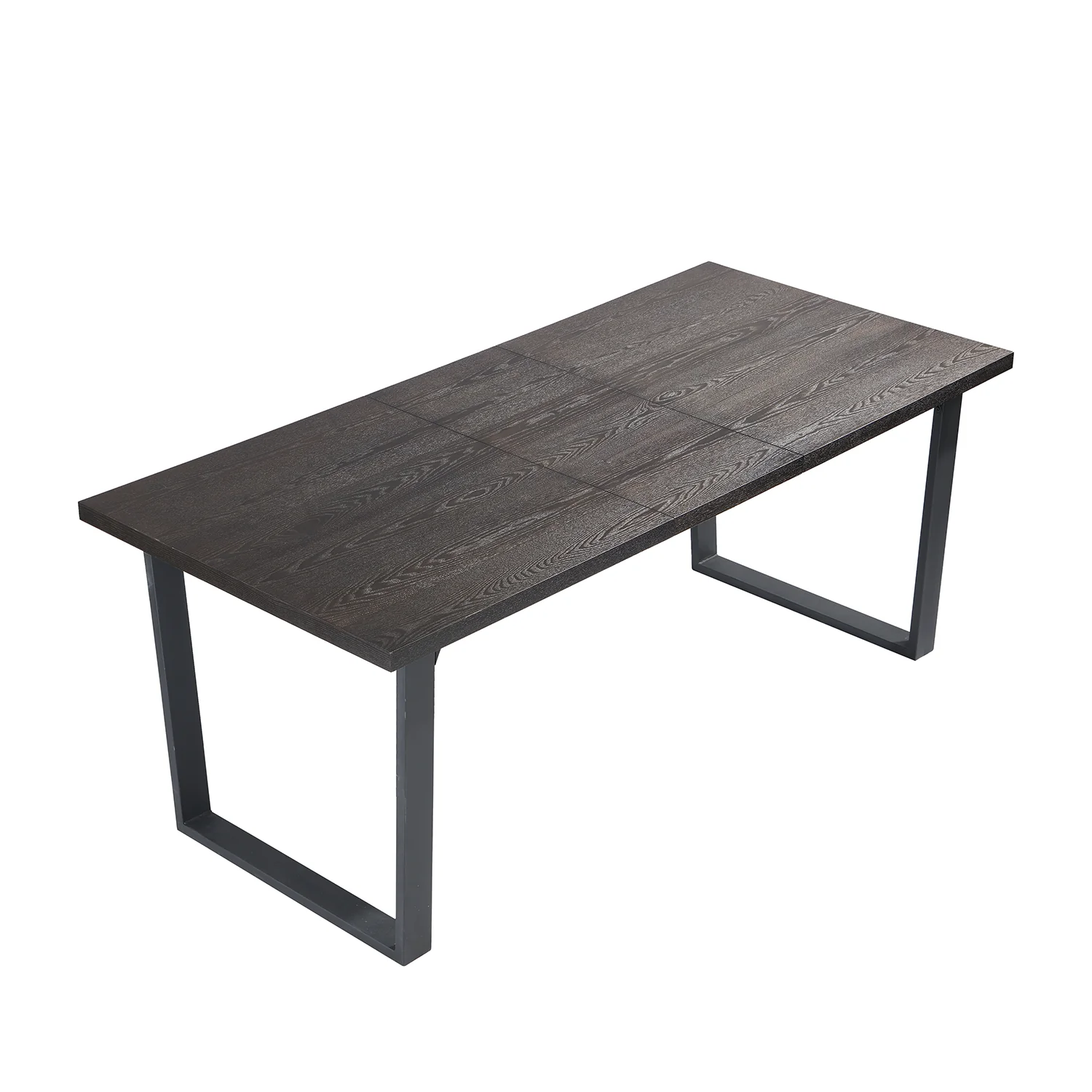 BERN 6-8 Seater Dark Oak Extending Dining Table with Metal Legs - Image 6