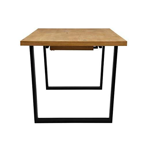 BERN 6-8 Seater Oak Extending Dining Table with Metal Legs - Image 11