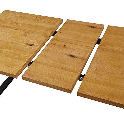 BERN 6-8 Seater Oak Extending Dining Table with Metal Legs - Image 12