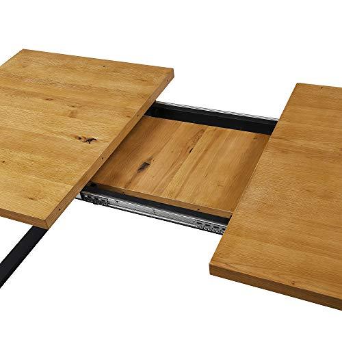 BERN 6-8 Seater Oak Extending Dining Table with Metal Legs - Image 13