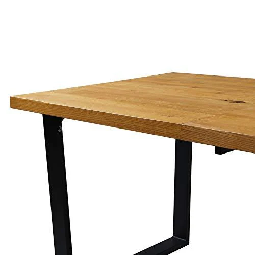 BERN 6-8 Seater Oak Extending Dining Table with Metal Legs - Image 14