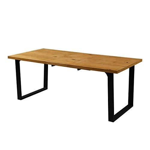 BERN 6-8 Seater Oak Extending Dining Table with Metal Legs - Image 8