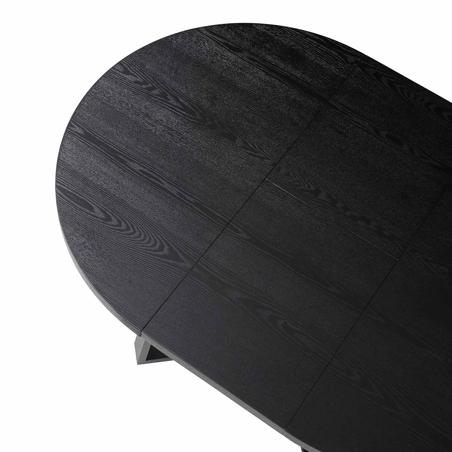 BERN Extending Round Dining Table with Metal Legs, Black - Image 11