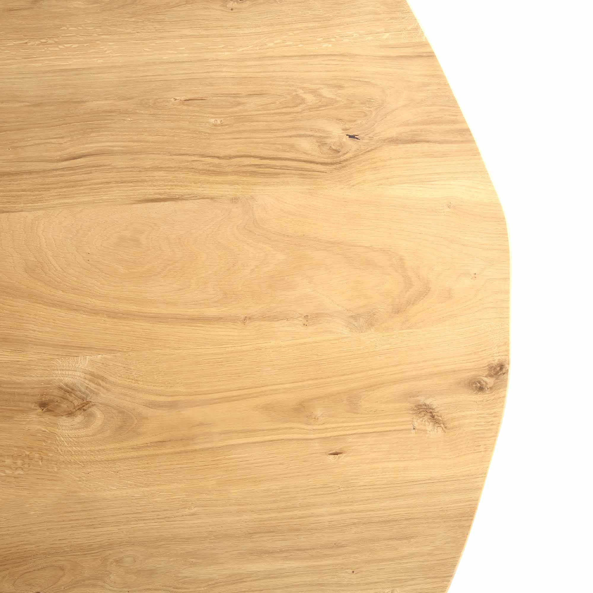BERN Natural Curved Edge Solid Oak Dining Table - Image 10