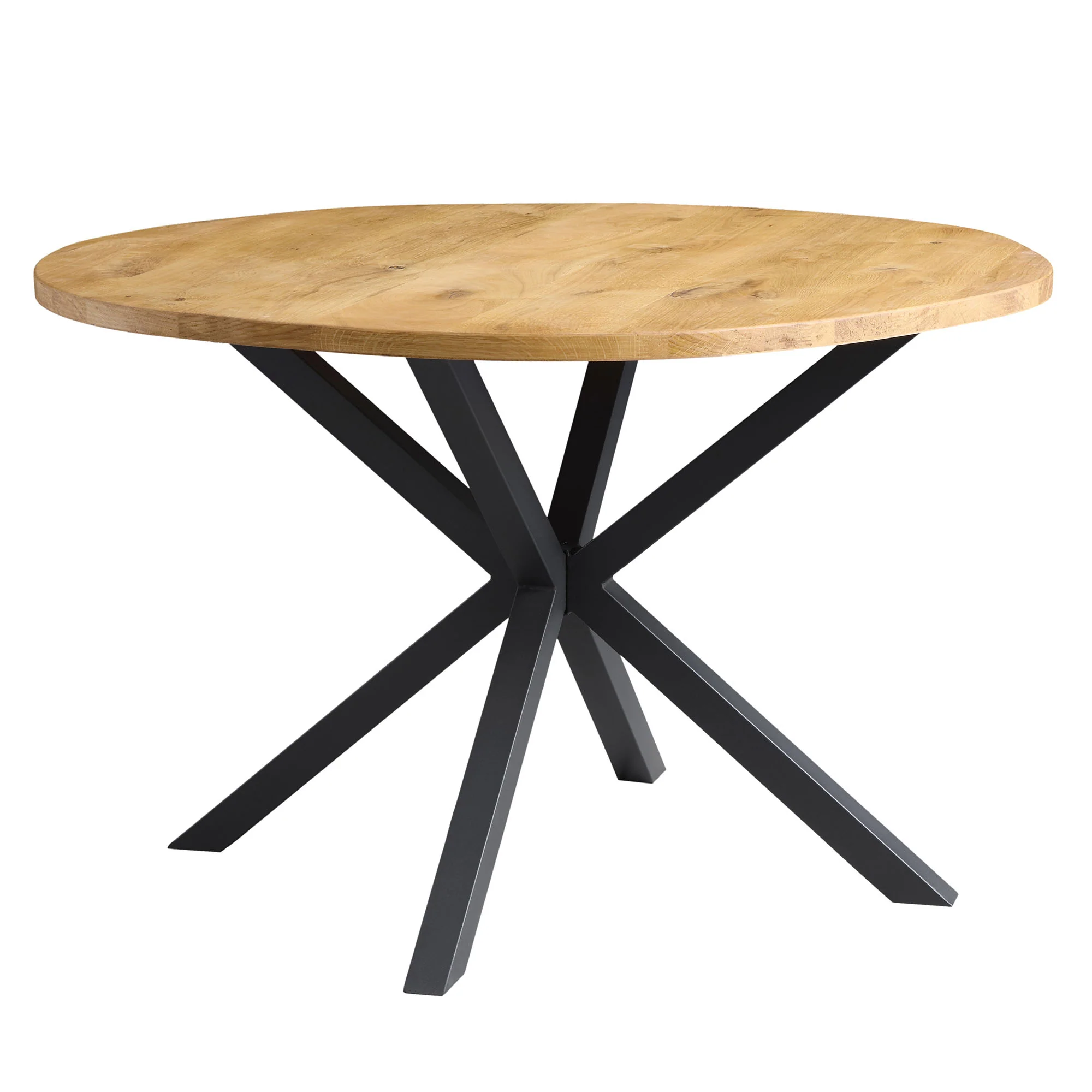 BERN Natural Curved Edge Solid Oak Dining Table - Image 3