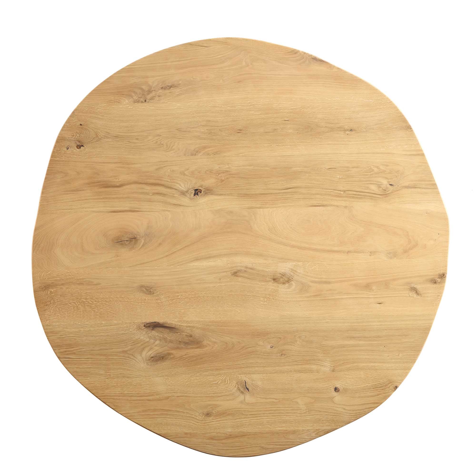 BERN Natural Curved Edge Solid Oak Dining Table - Image 7