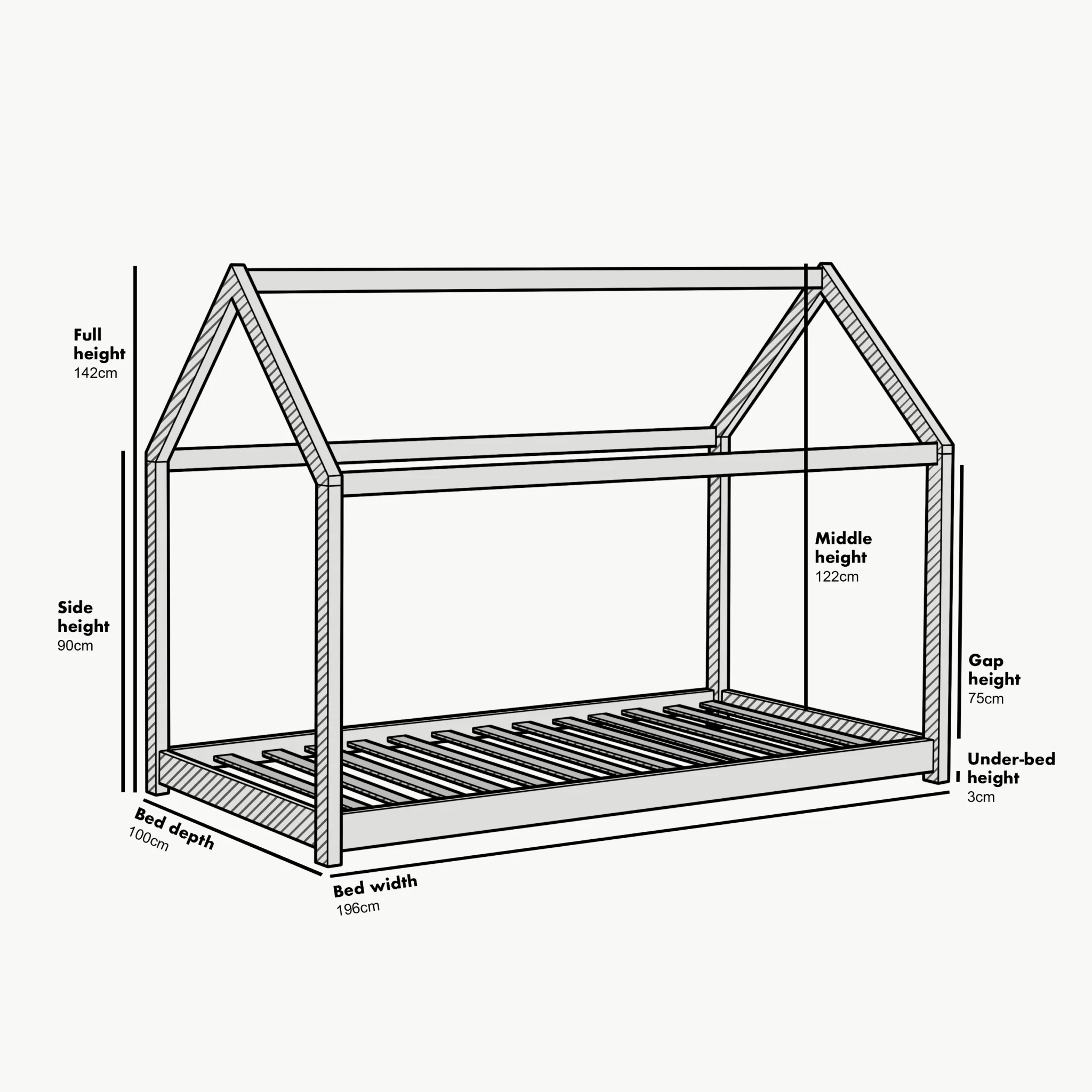 Bethwin Solid Wood Kid's House Bed in White - Image 5