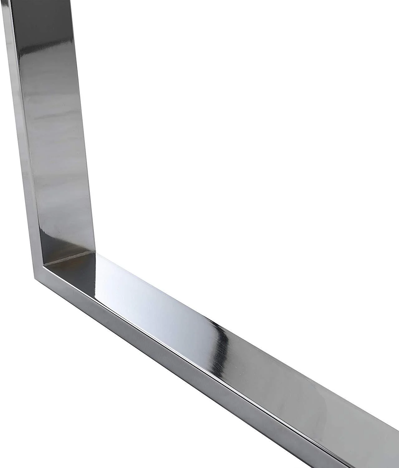 BIASCA 6-Seater High Gloss Marble Effect Dining Table with Silver Chrome Legs White - Image 7