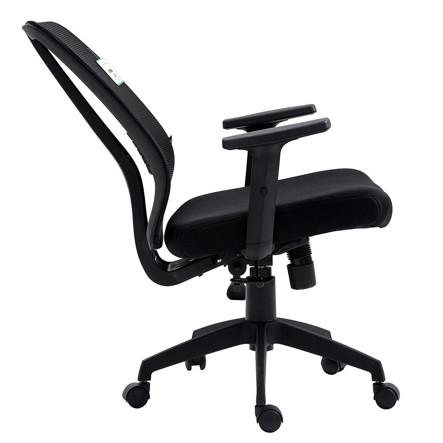 Black Mesh Medium Back Executive Office Chair Swivel Desk Chair with Synchro-Tilt, Adjustable Armrests - Image 6