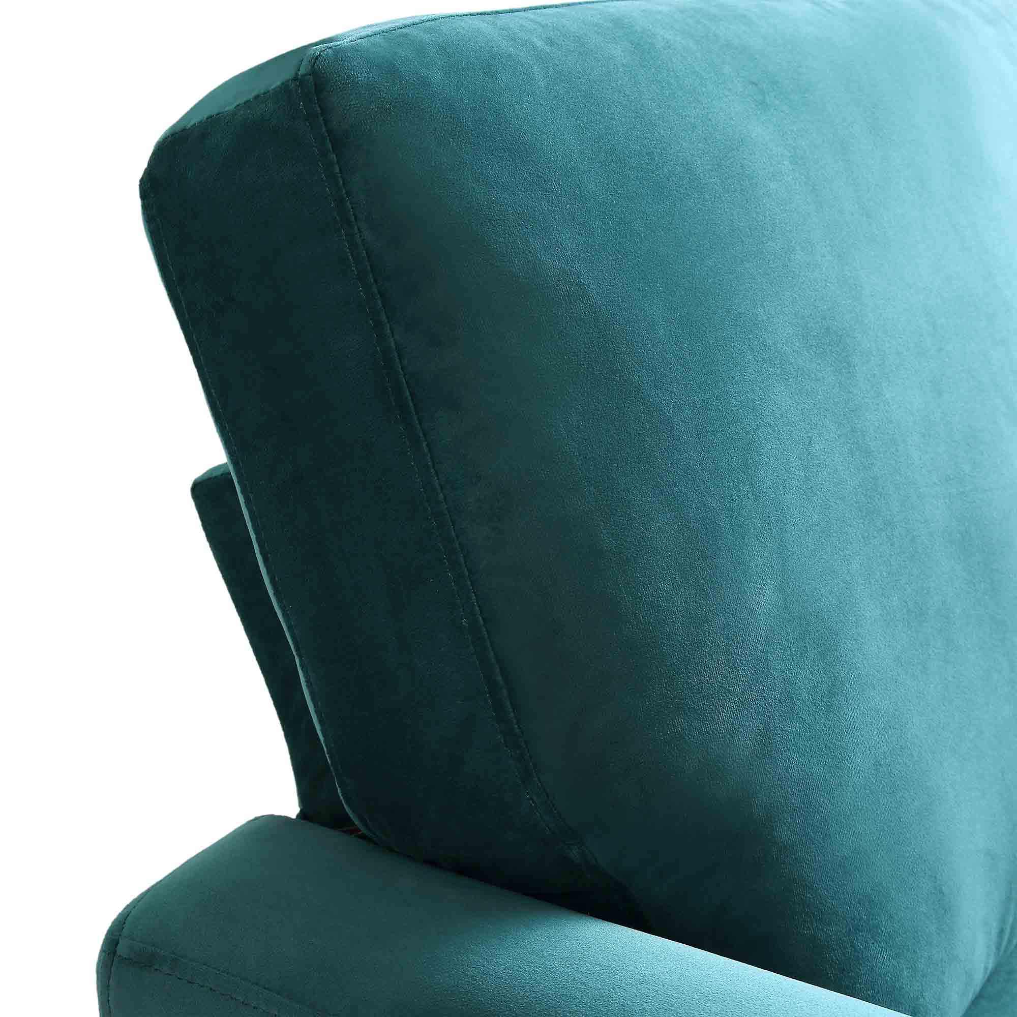 Brigette Teal Velvet Armchair with Antique Brass Castor Legs - Image 8