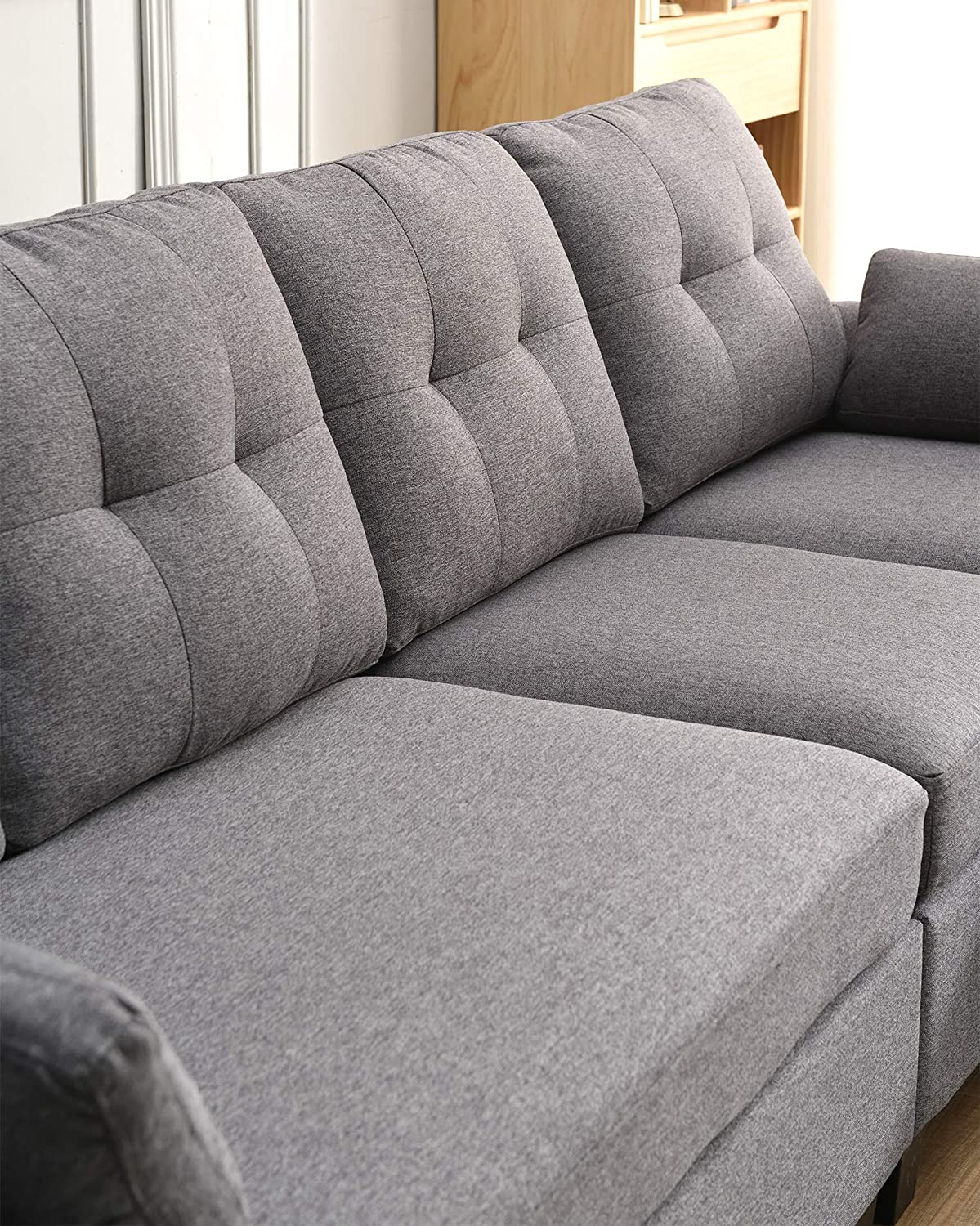 Brunswick Large 4-Seater Storage Chaise Sofa in Dark Grey - Image 6