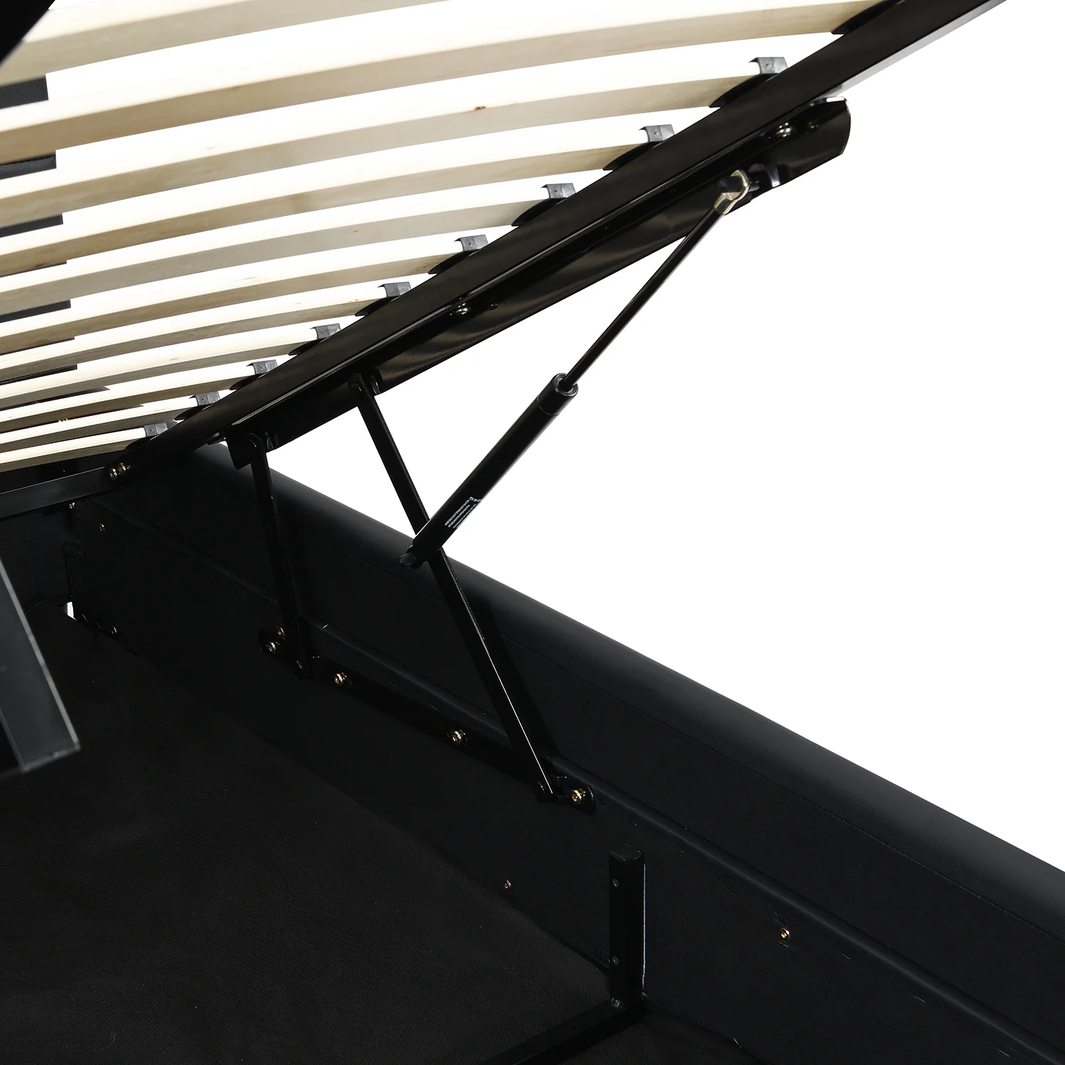 Buxton Faux Leather End Opening Ottoman Storage Bed Frame with Multi-colour LED Light Strip (Black PU) - Image 9