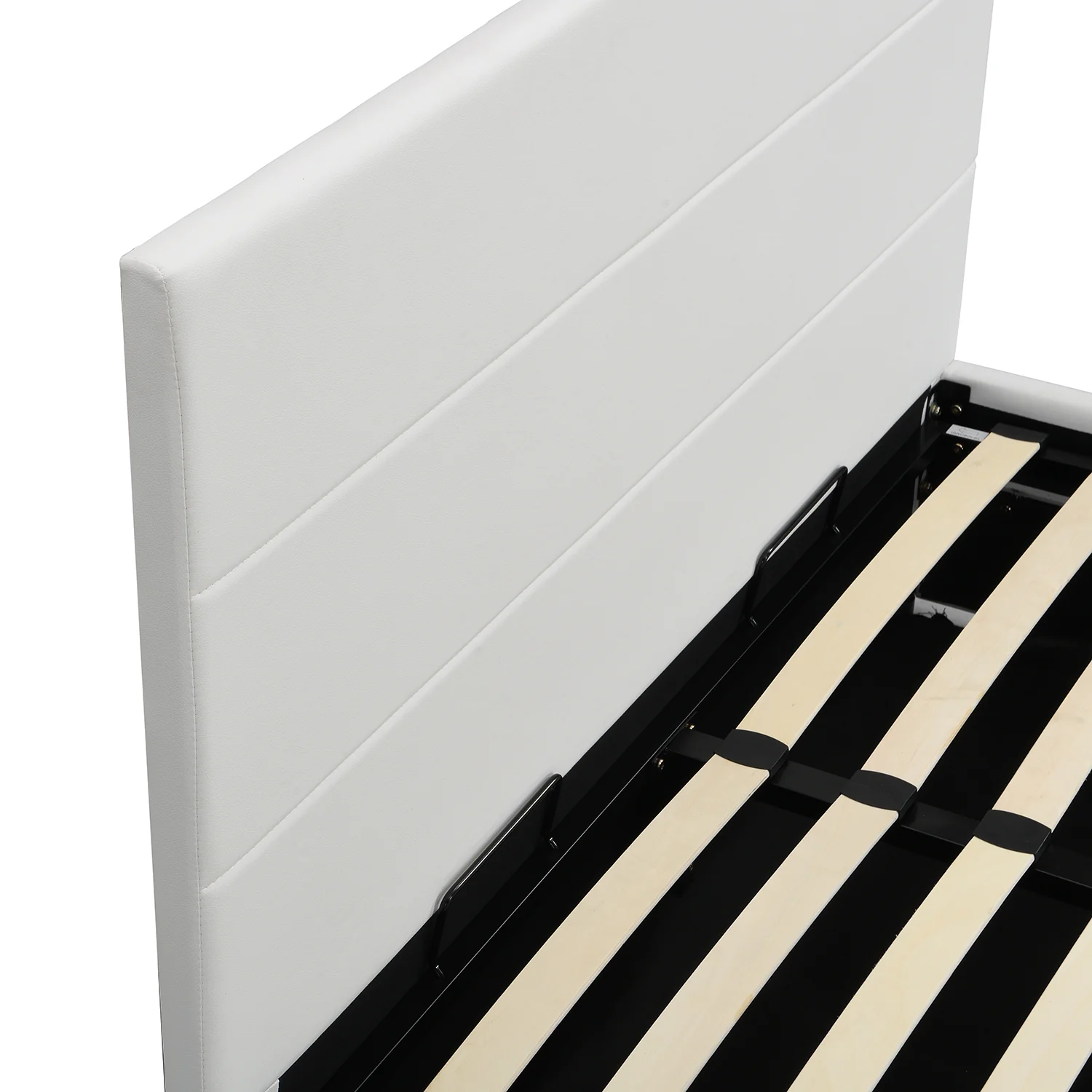 Buxton Faux Leather End Opening Ottoman Storage Bed Frame with Muti-colour LED Light Strip (White PU) - Image 9