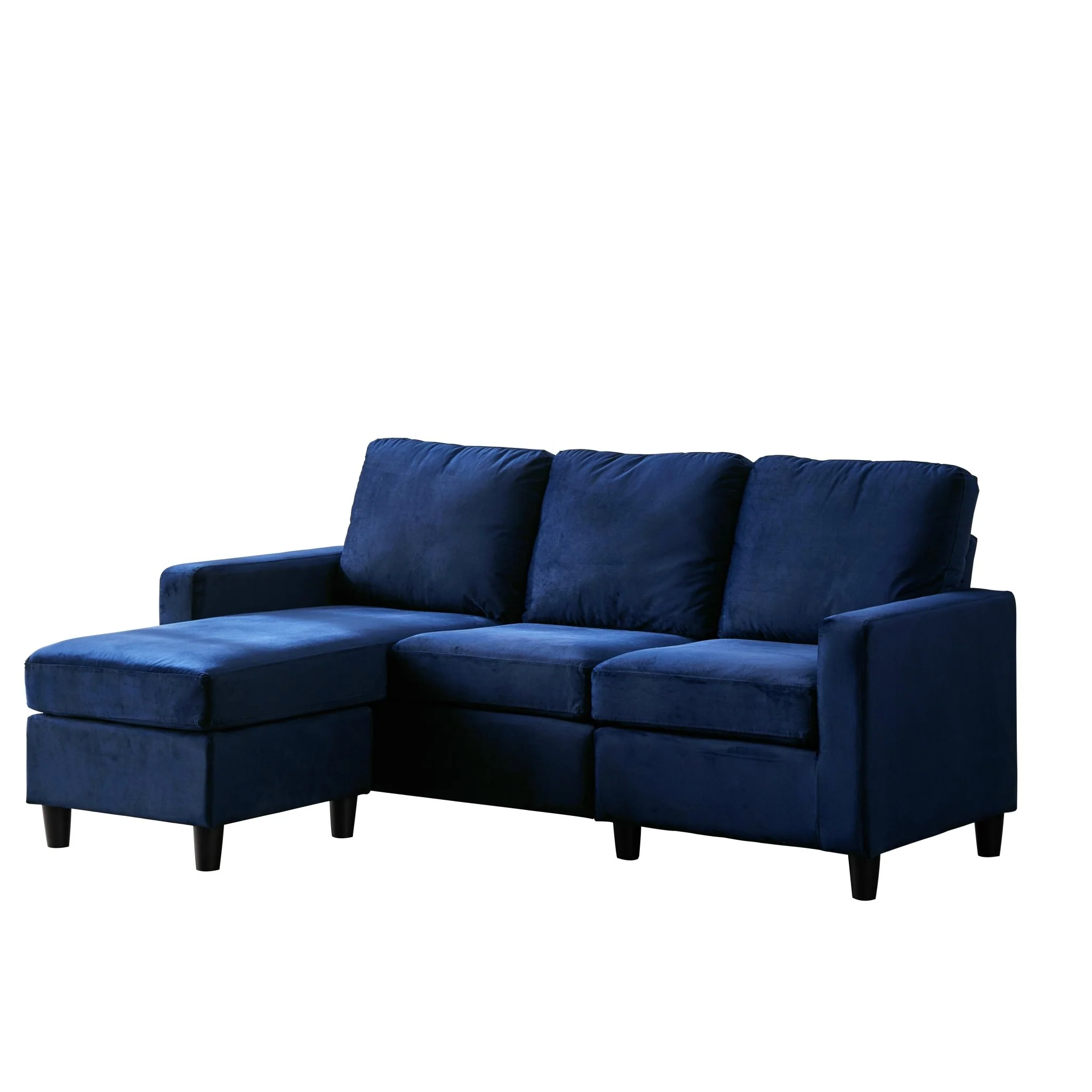 Campbell 3 Seater Sofa with Reversible Chaise in Blue Velvet - Image 9