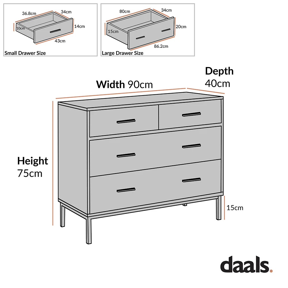 Carnaby 2 over 2 Chest of Drawers - Image 5