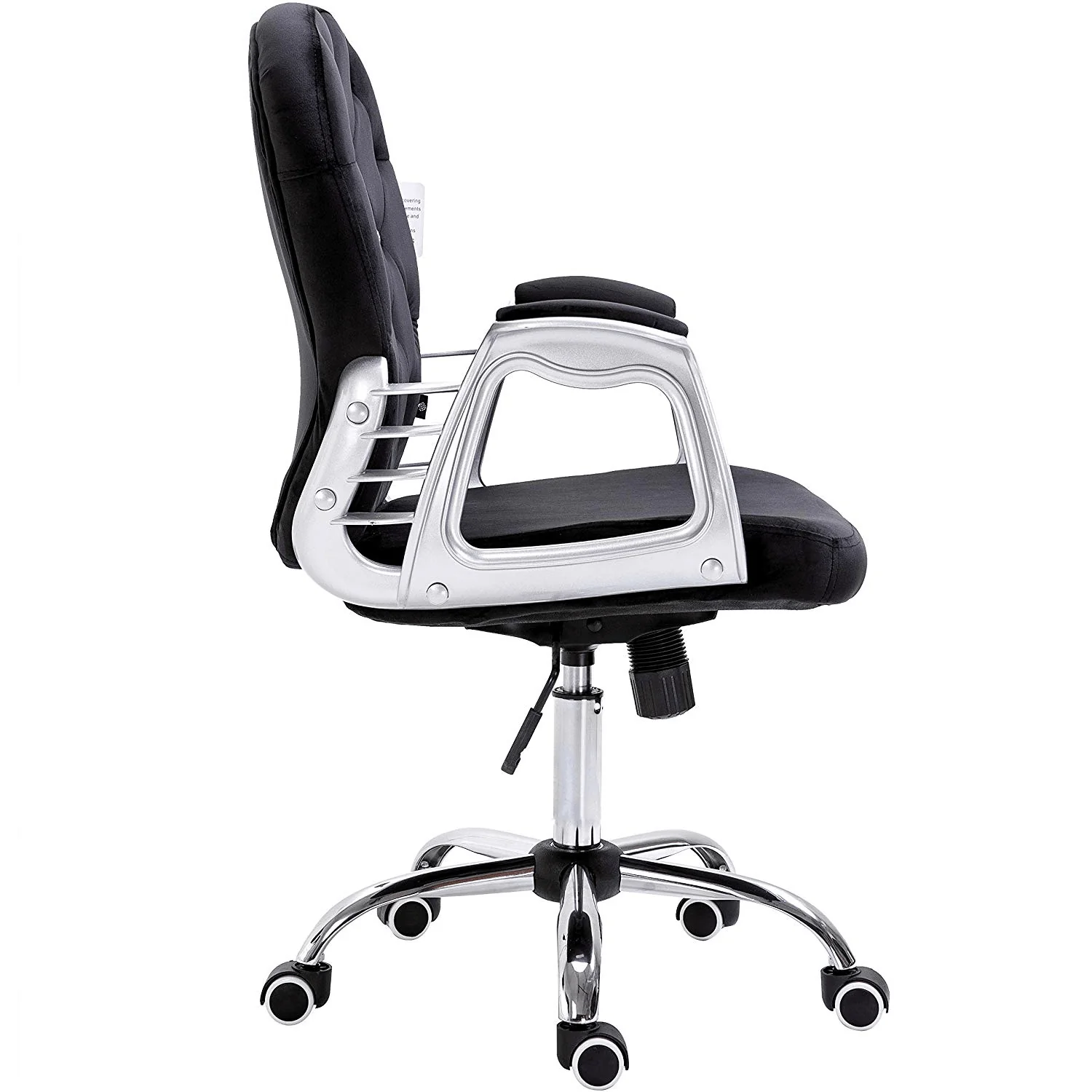 Black Velvet Chesterfield Swivel Chair - Image 4