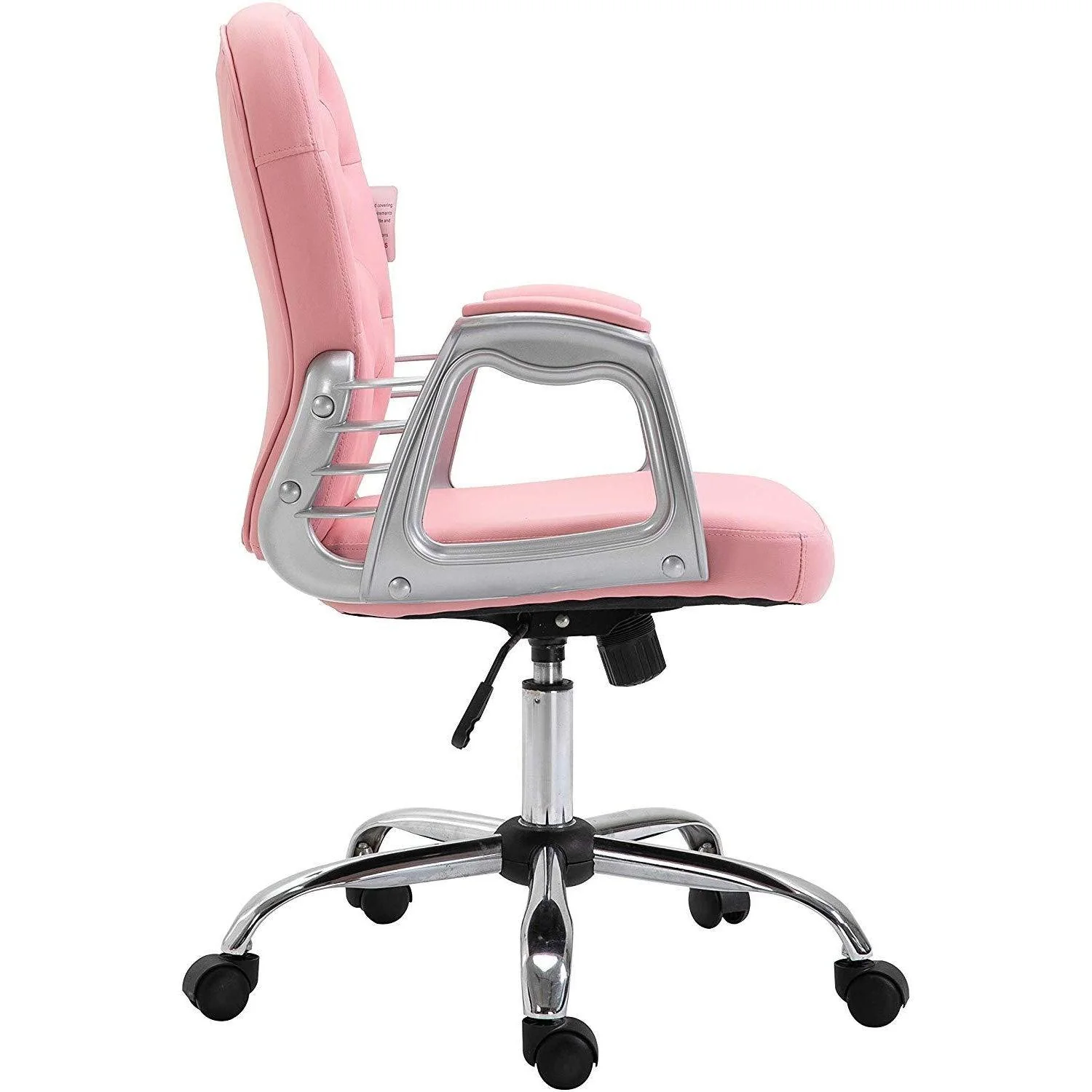 Pink Faux Leather Chesterfield Swivel Chair - Image 4