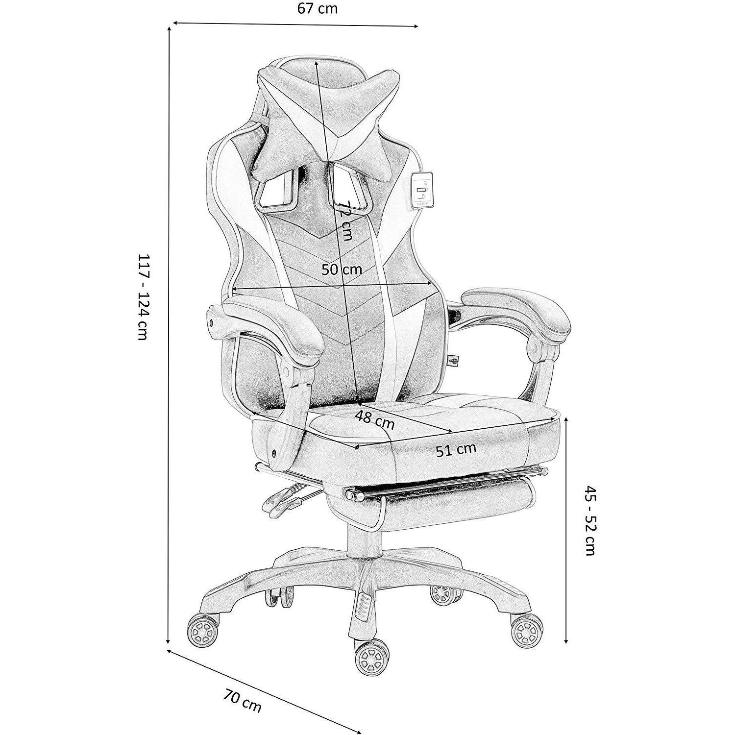 Cherry Tree Furniture High Back Recliner Gaming Chair with Cushion & Retractable Footrest Black & Red - Image 3