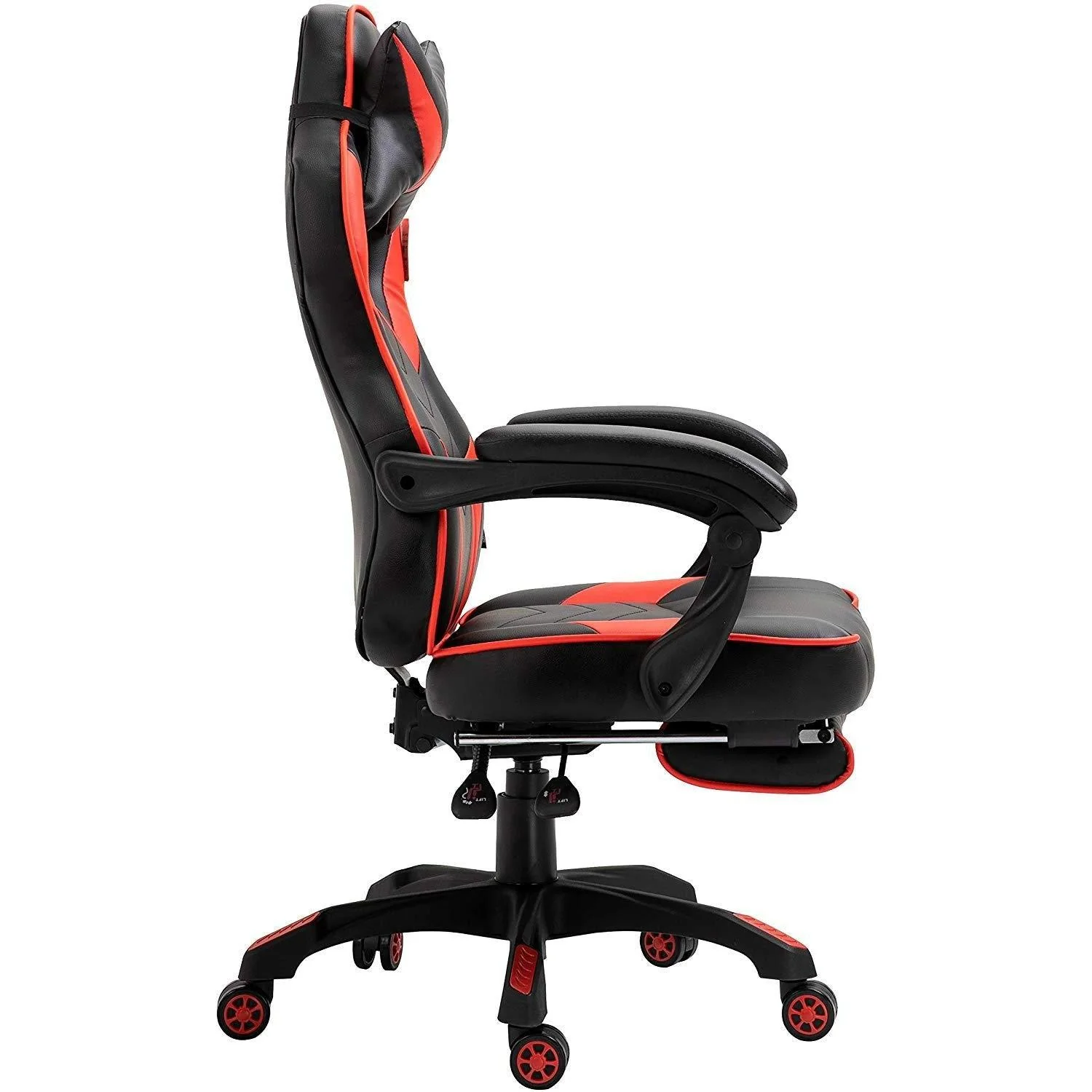 Cherry Tree Furniture High Back Recliner Gaming Chair with Cushion & Retractable Footrest Black & Red - Image 5