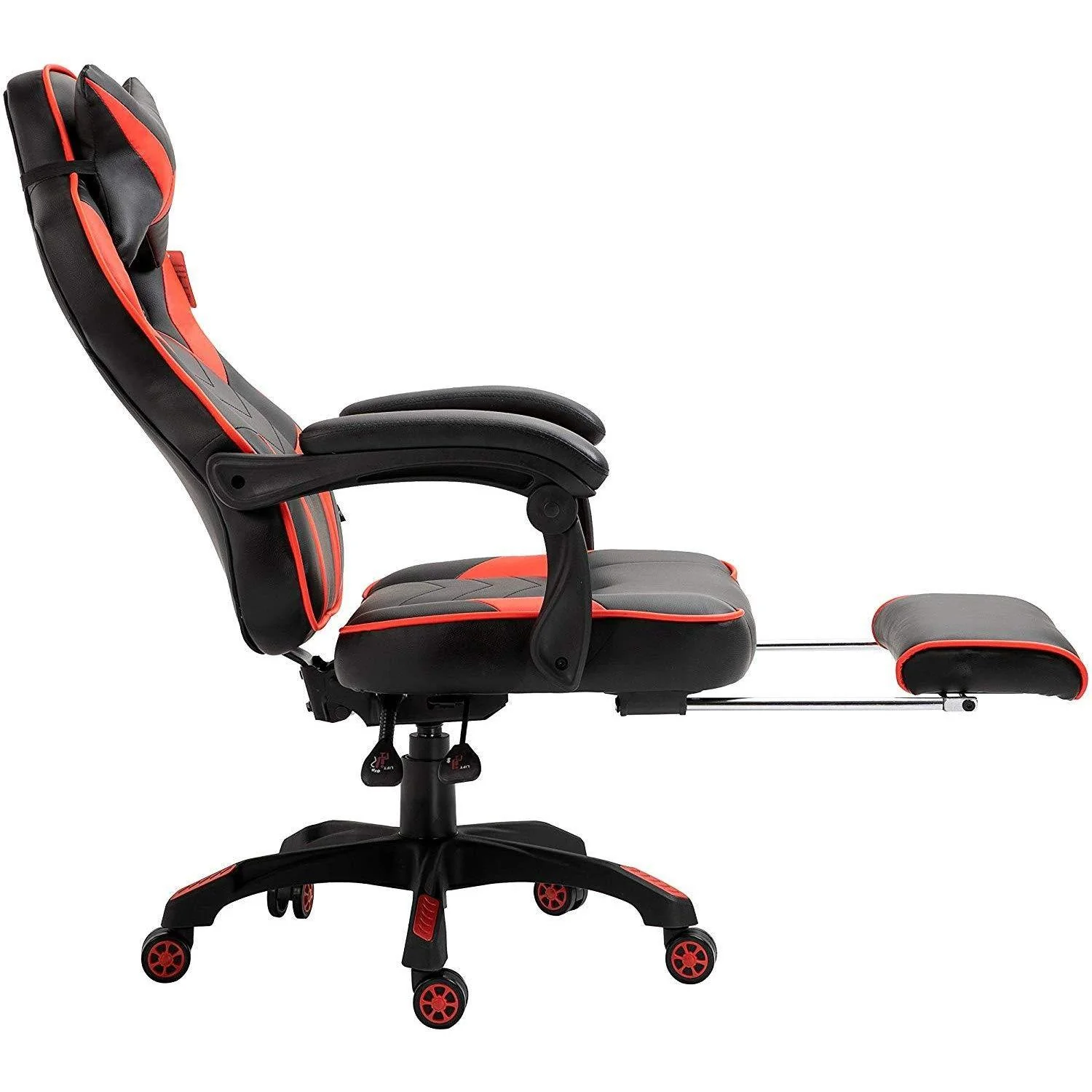 Cherry Tree Furniture High Back Recliner Gaming Chair with Cushion & Retractable Footrest Black & Red - Image 7