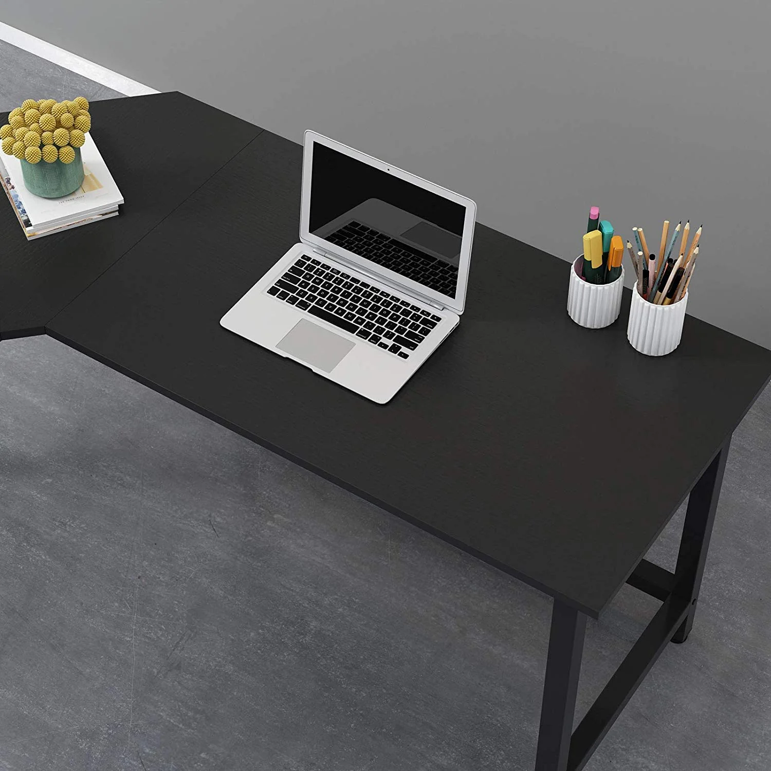 Munich L-Shaped Corner Desk in Black - Image 5
