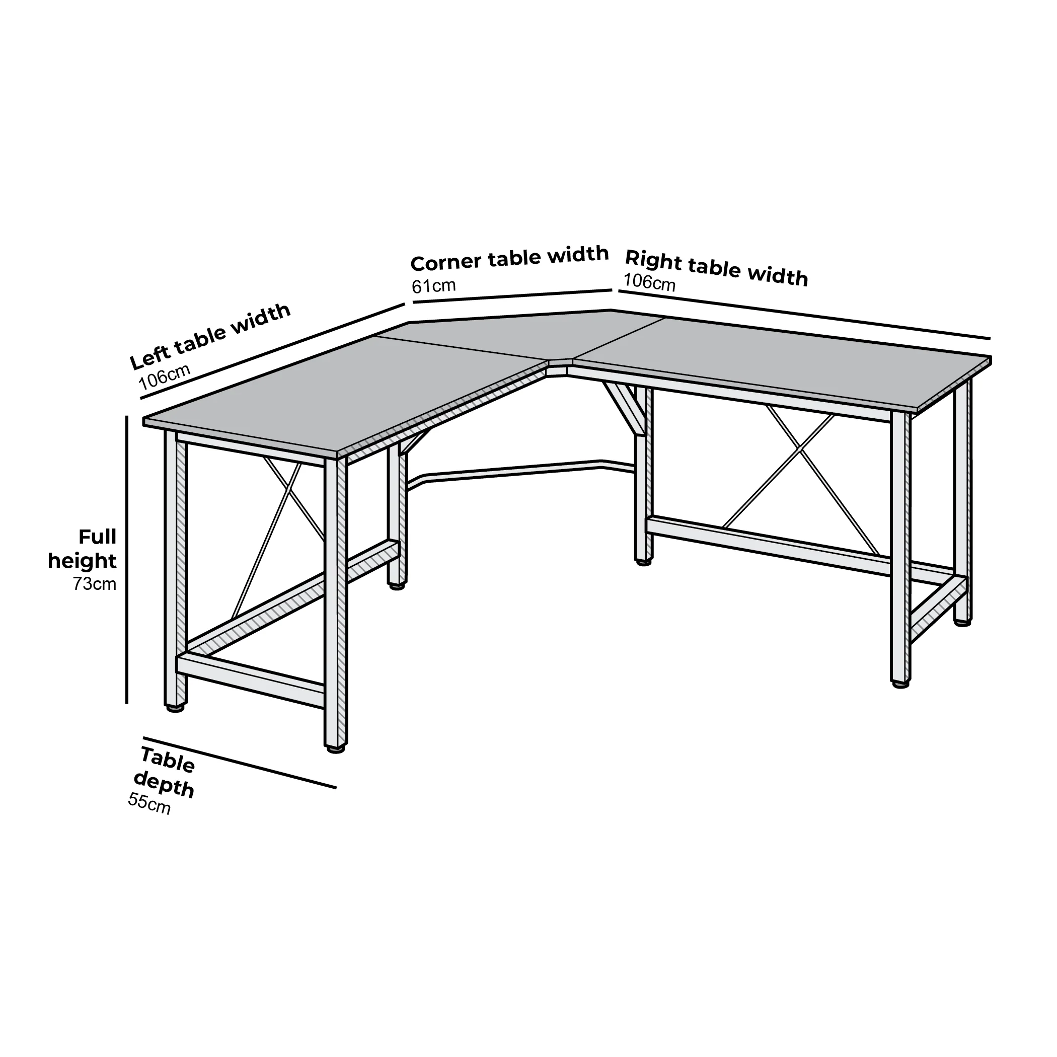 Munich L-Shaped Corner Desk in Black - Image 6