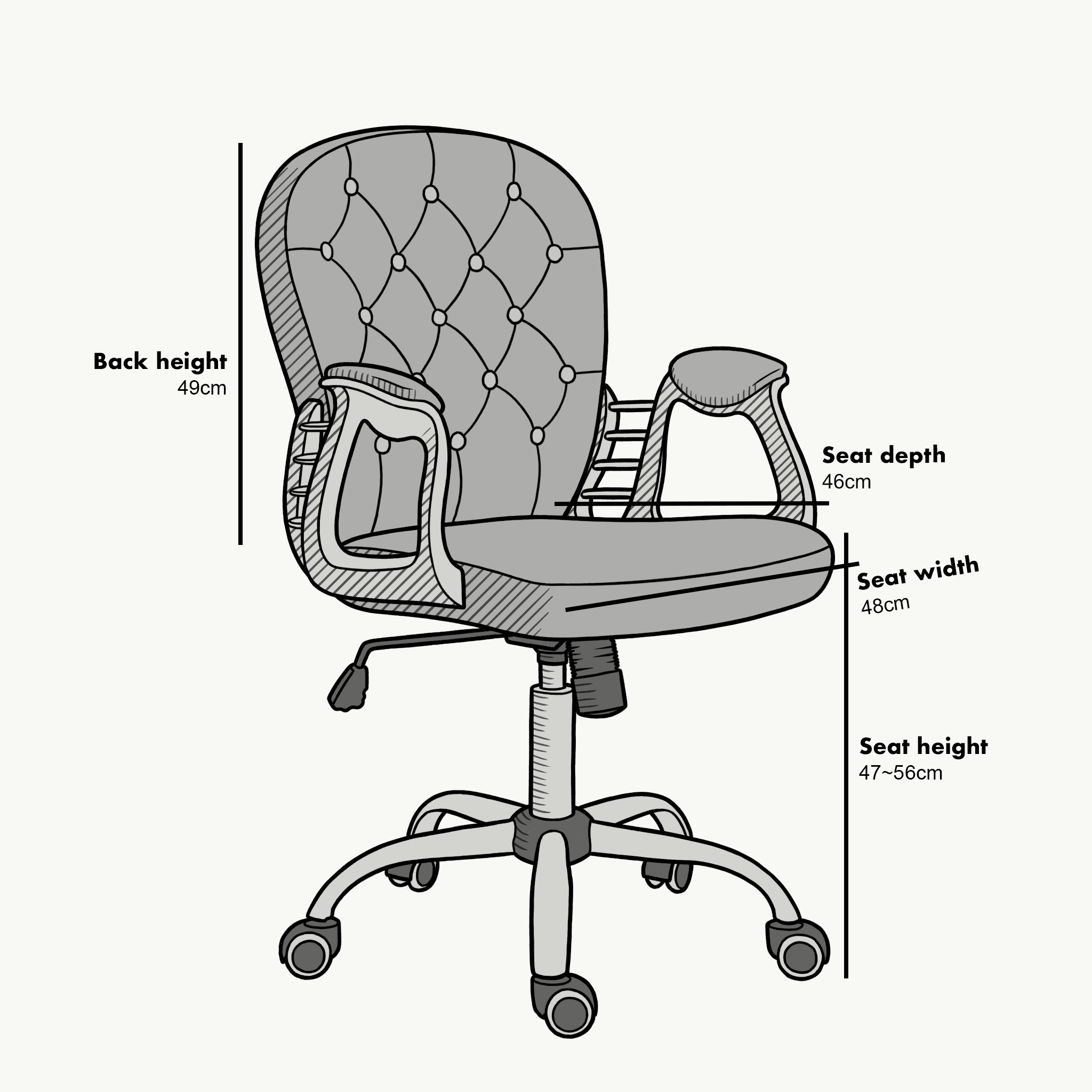 Pink Faux Leather Chesterfield Swivel Chair - Image 3