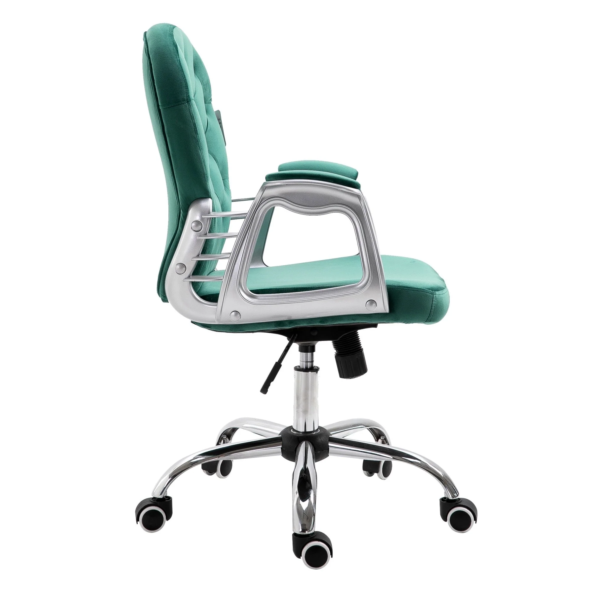 Green Velvet Chesterfield Swivel Chair - Image 4