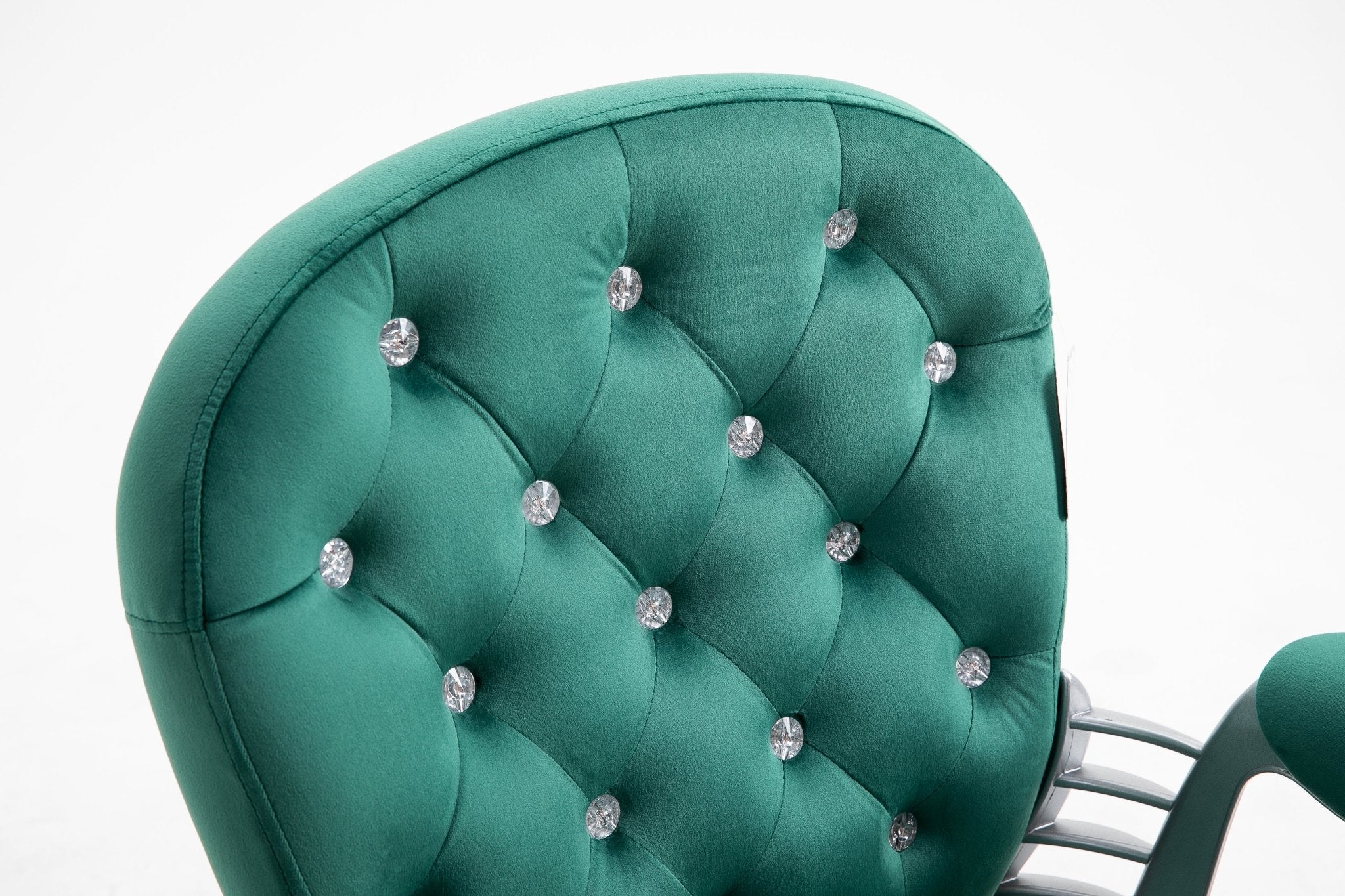 Green Velvet Chesterfield Swivel Chair - Image 6