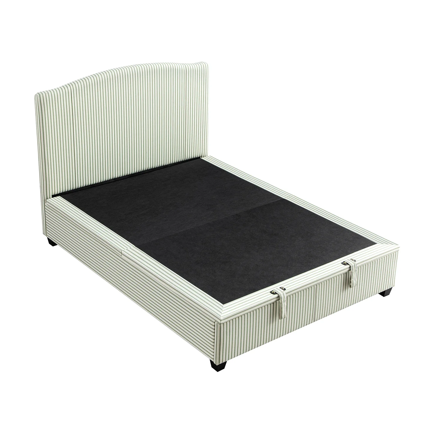 Chilworth Upholstered Ottoman Storage Bed, Green Stripe Linen Blend - Image 11