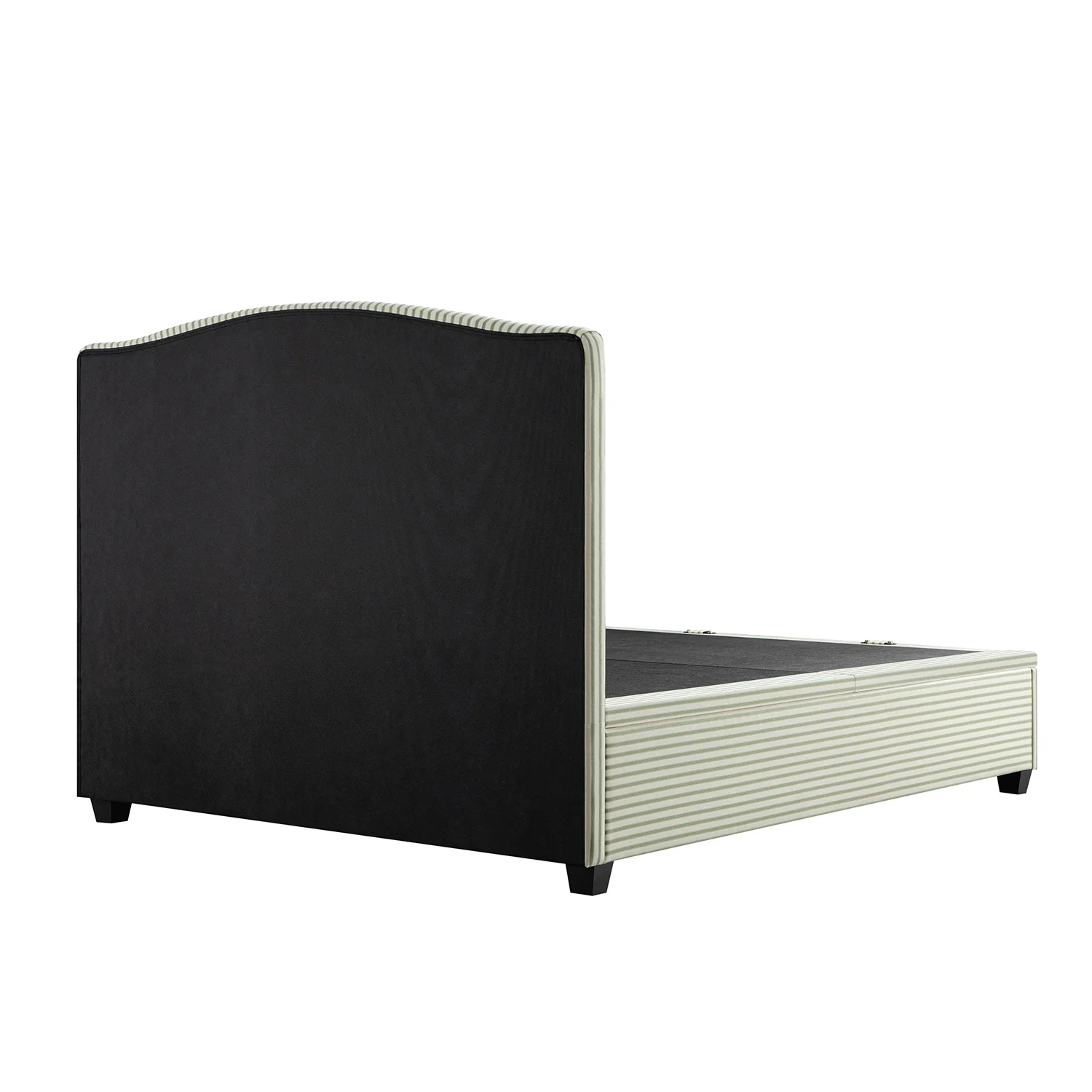 Chilworth Upholstered Ottoman Storage Bed, Green Stripe Linen Blend - Image 13