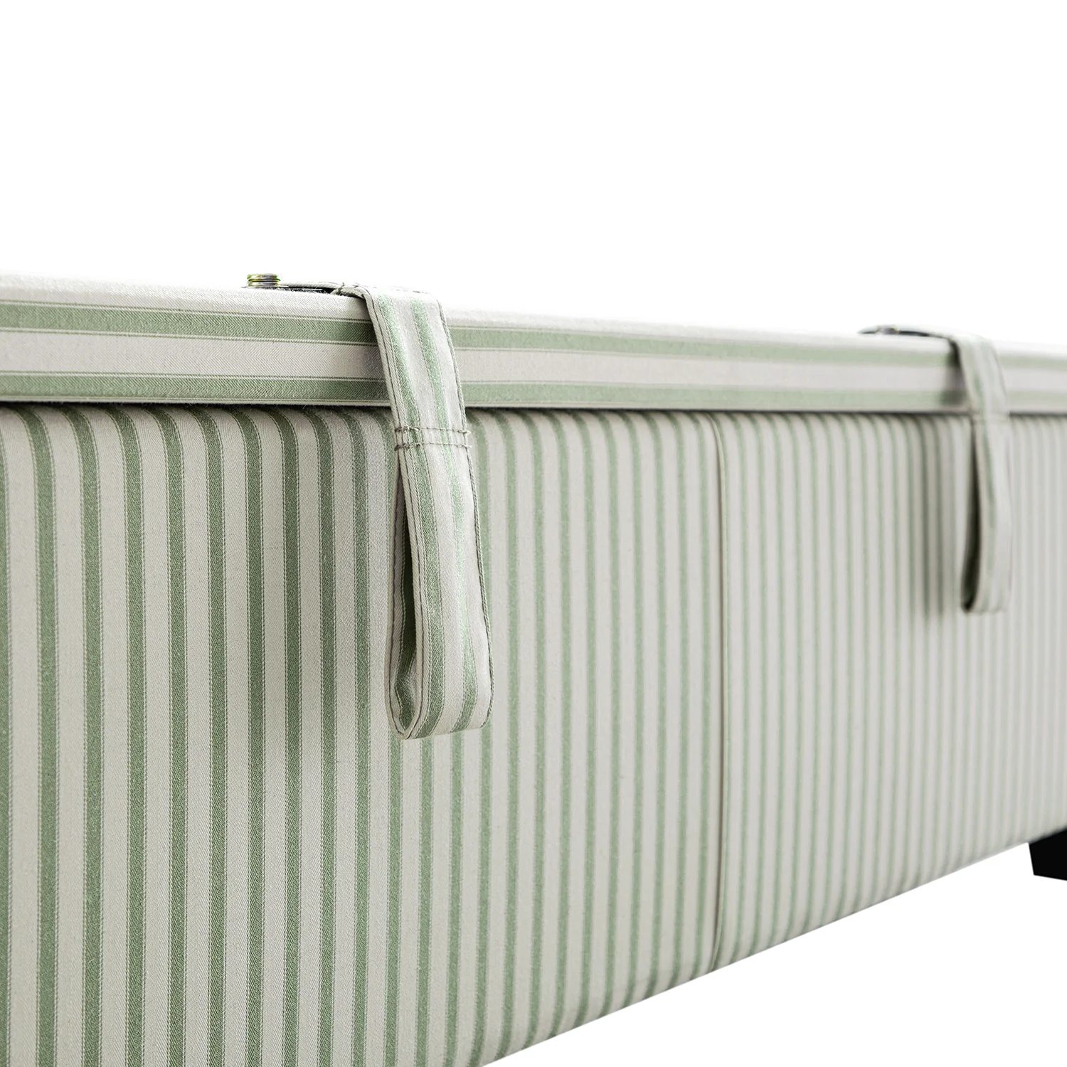 Chilworth Upholstered Ottoman Storage Bed, Green Stripe Linen Blend - Image 17