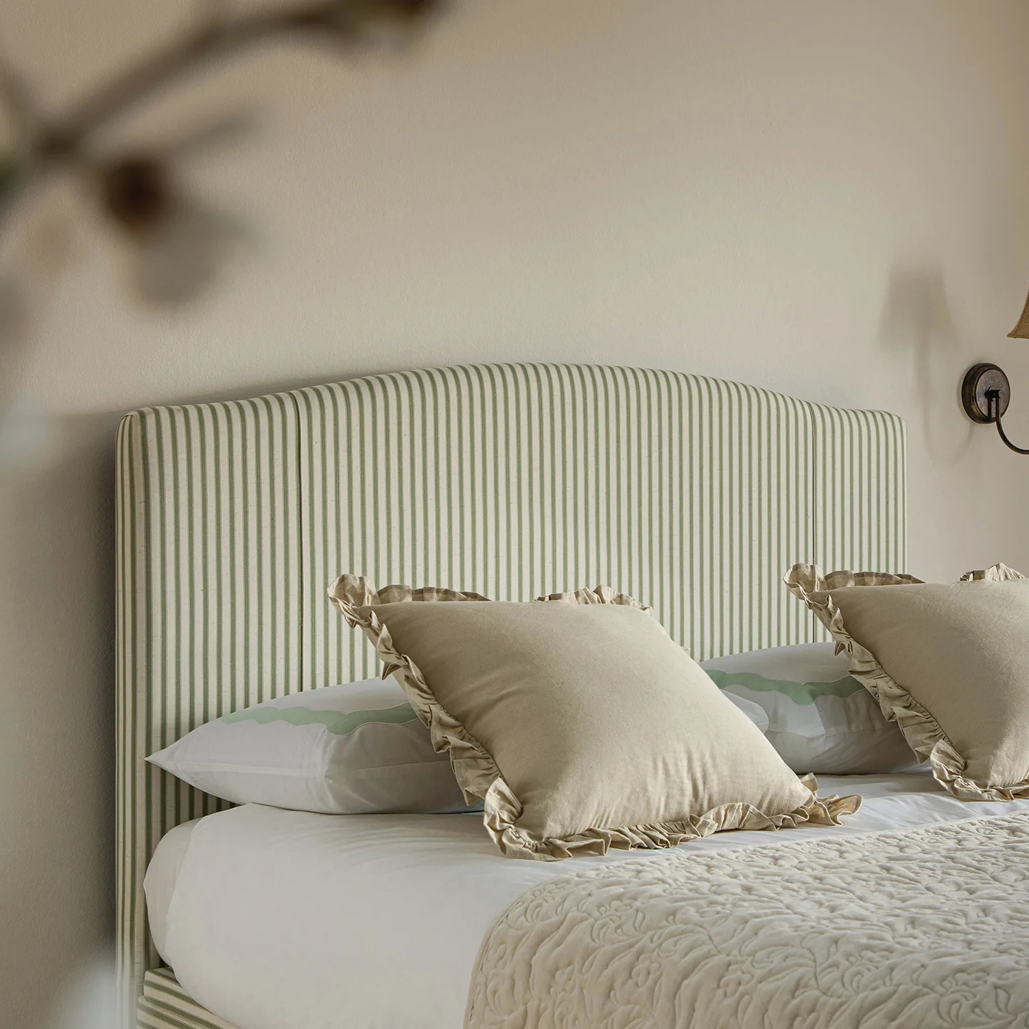 Chilworth Upholstered Ottoman Storage Bed, Green Stripe Linen Blend - Image 4