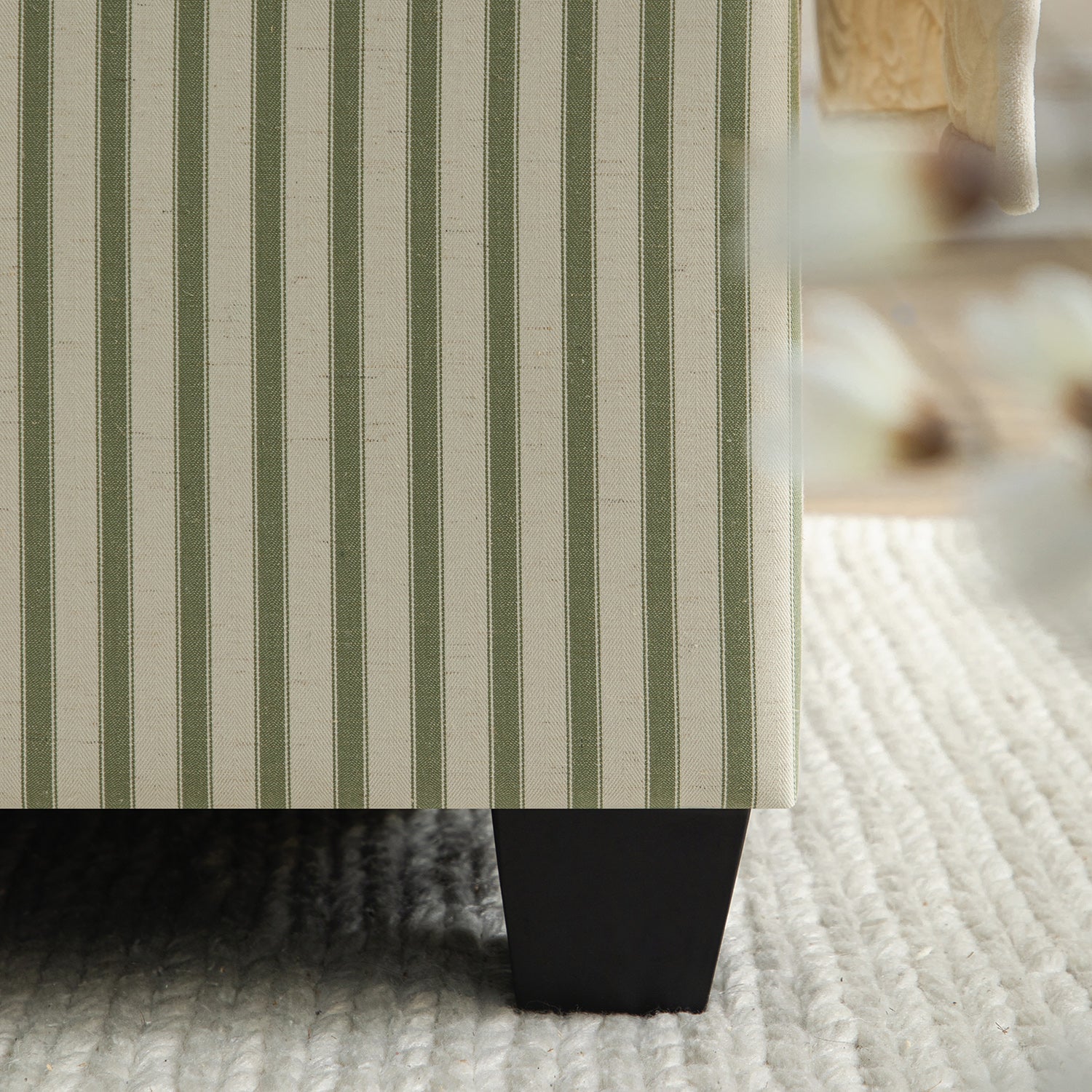 Chilworth Upholstered Ottoman Storage Bed, Green Stripe Linen Blend - Image 7