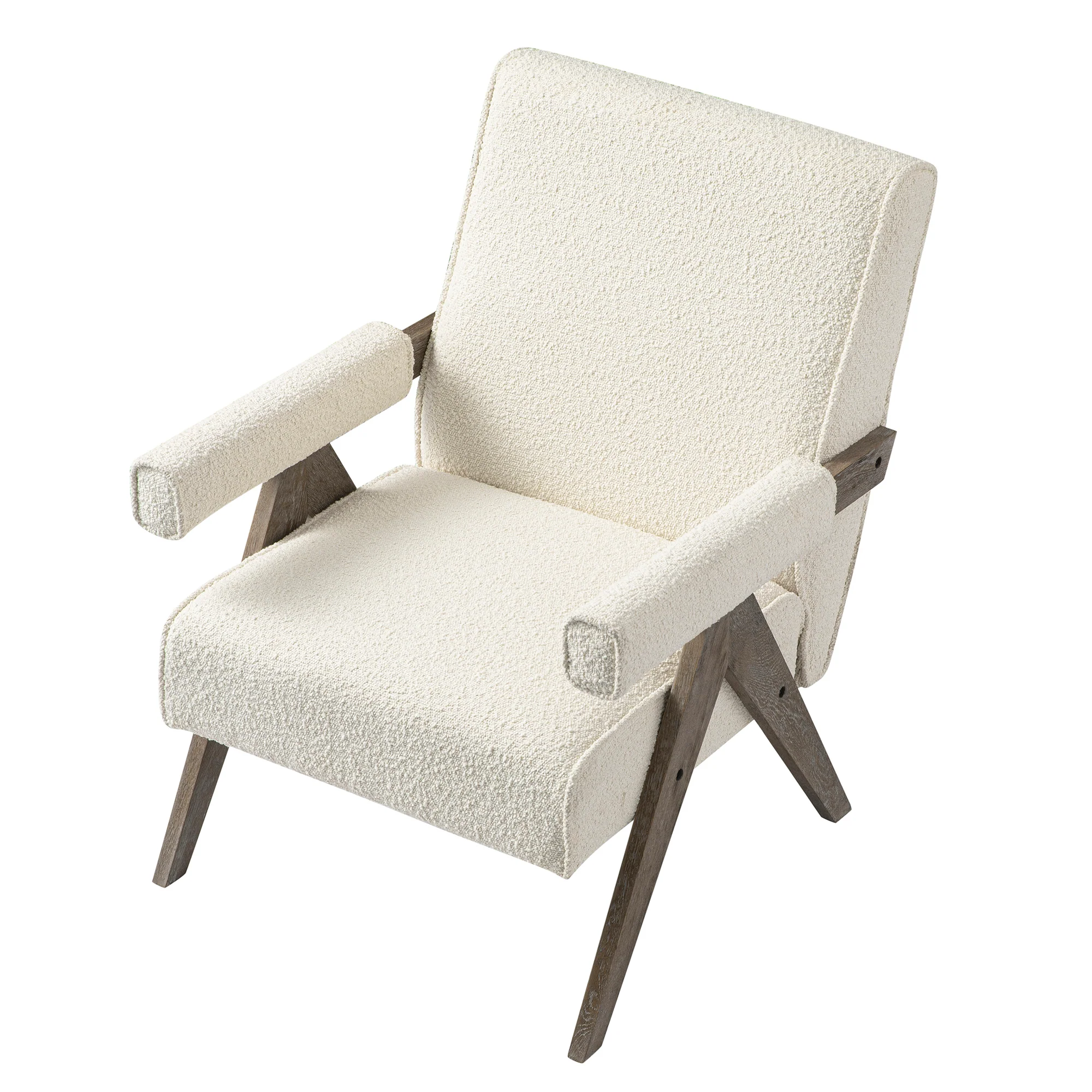 Chinnor Beige Boucle Weathered Oak Frame Accent Chair - Image 10