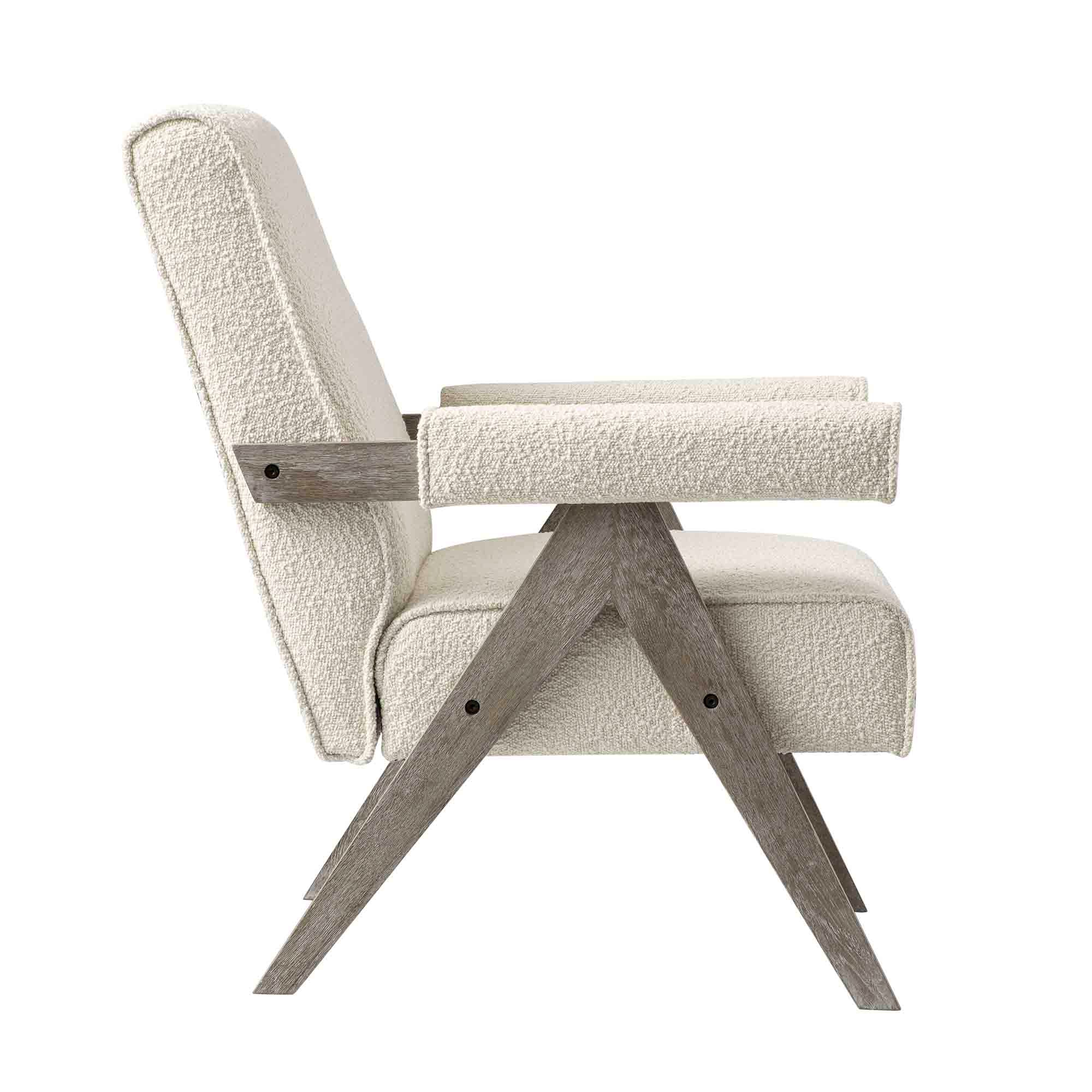 Chinnor Beige Boucle Weathered Oak Frame Accent Chair - Image 11
