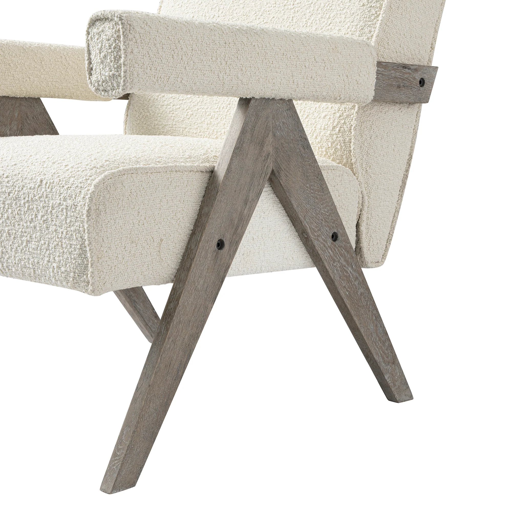 Chinnor Beige Boucle Weathered Oak Frame Accent Chair - Image 15